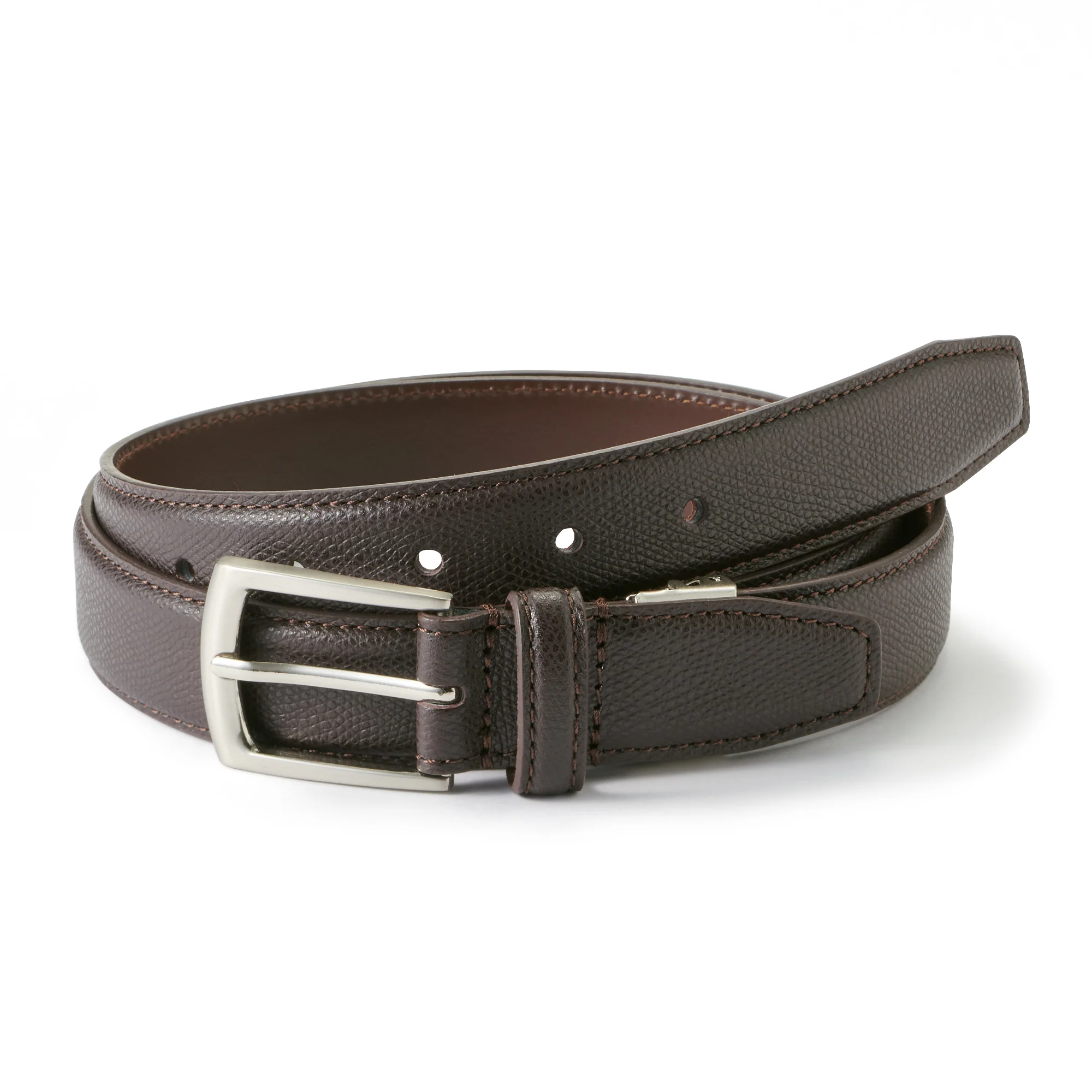 Tanned Leather Embossed Adjustable Belt One Size