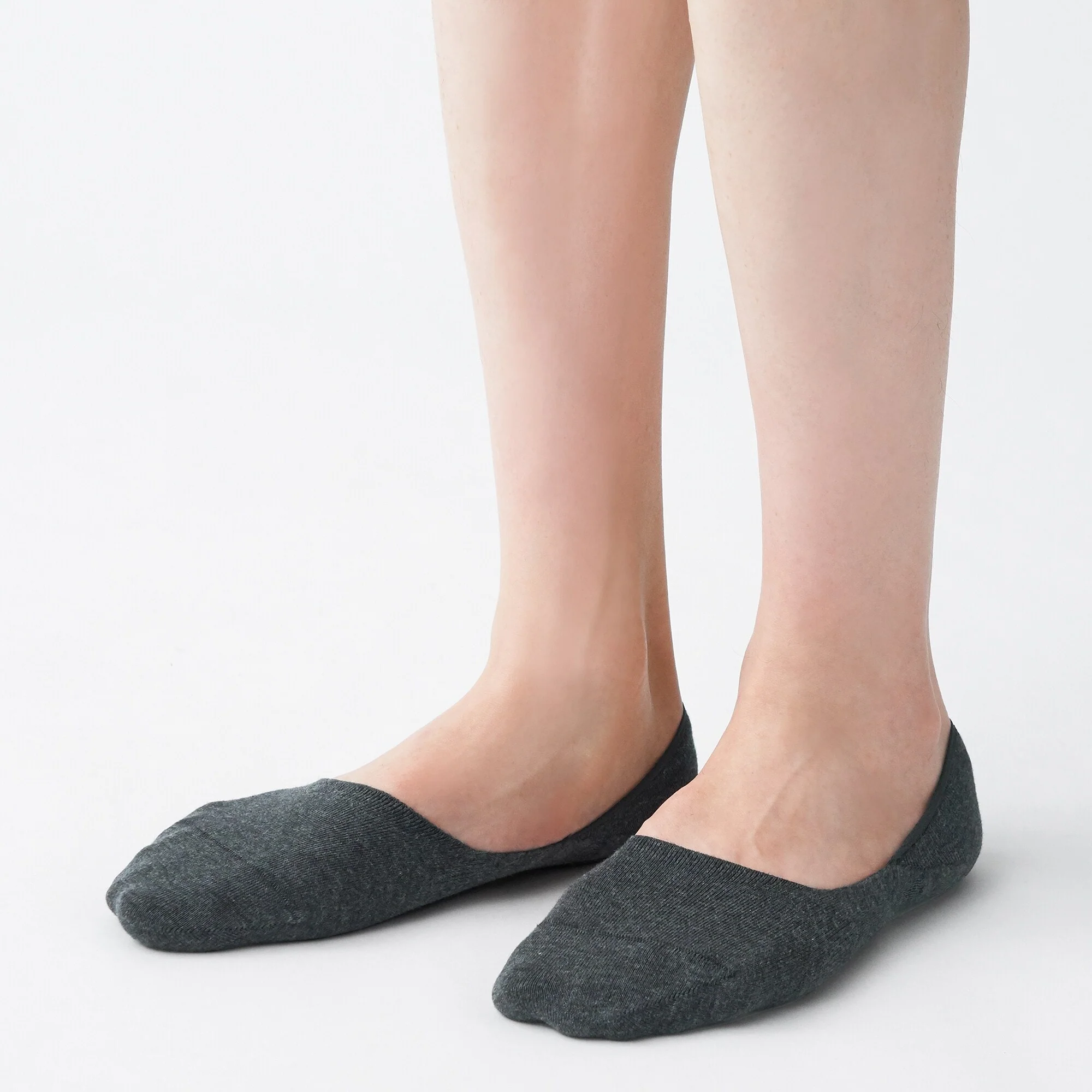 Thin No Show Socks with Heel Grips 25-29cm