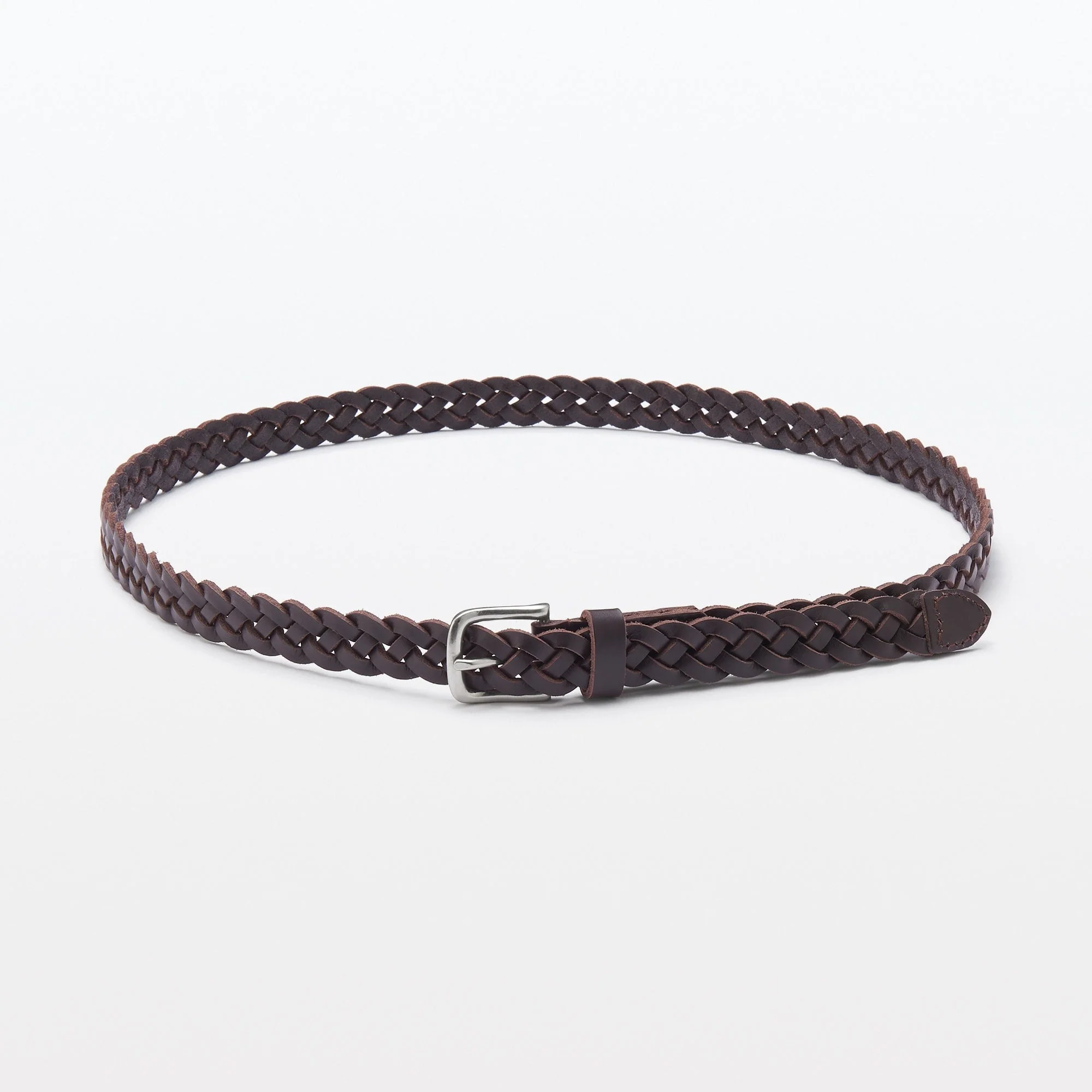 Vegetable Tannin Leather Hand-Knitted Skinny Belt - Image 10