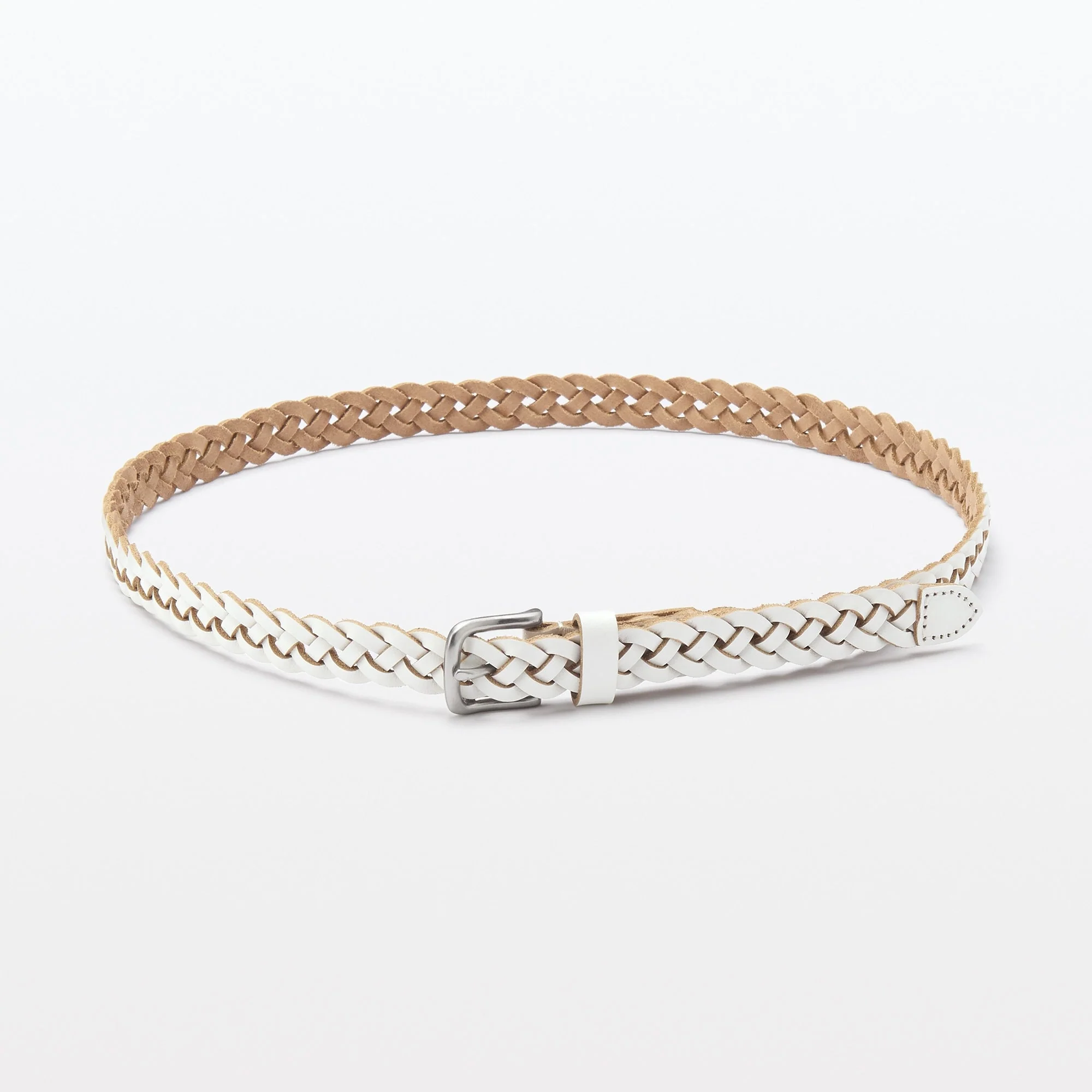 Vegetable Tannin Leather Hand-Knitted Skinny Belt - Image 15