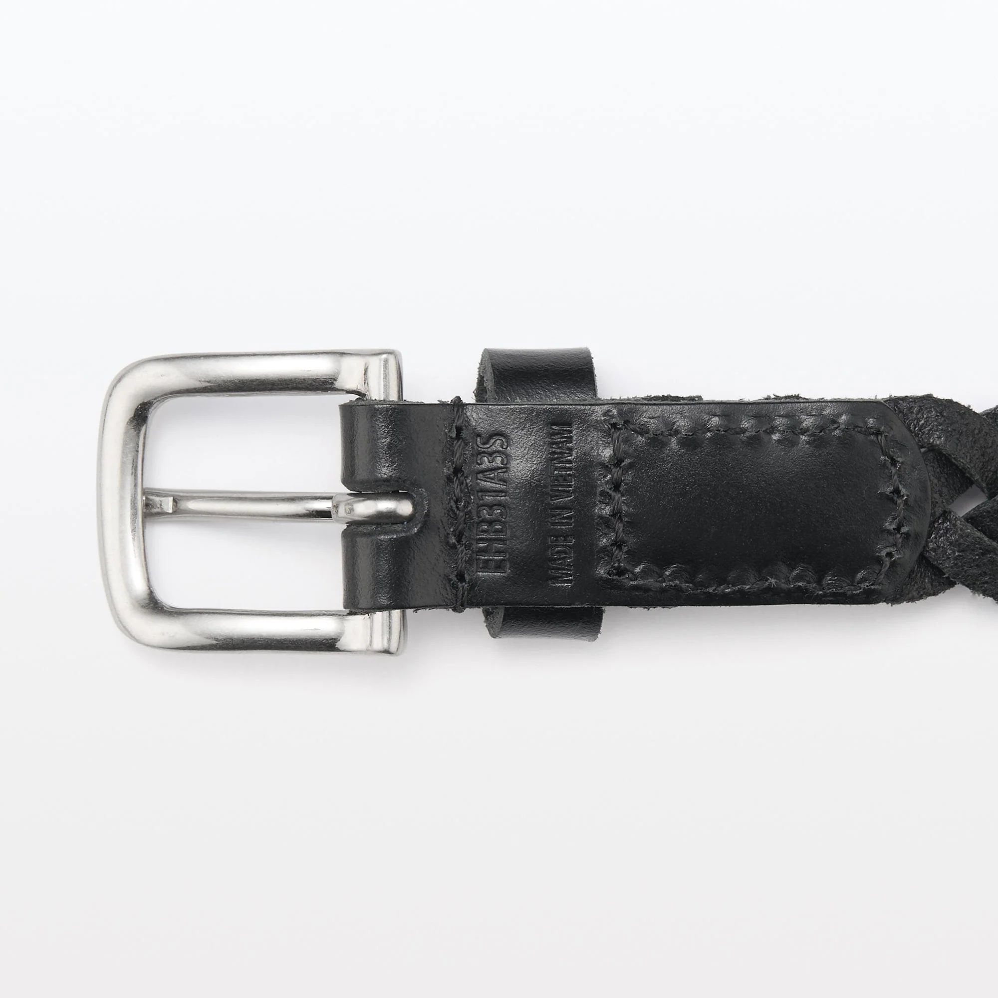 Vegetable Tannin Leather Hand-Knitted Skinny Belt - Image 3