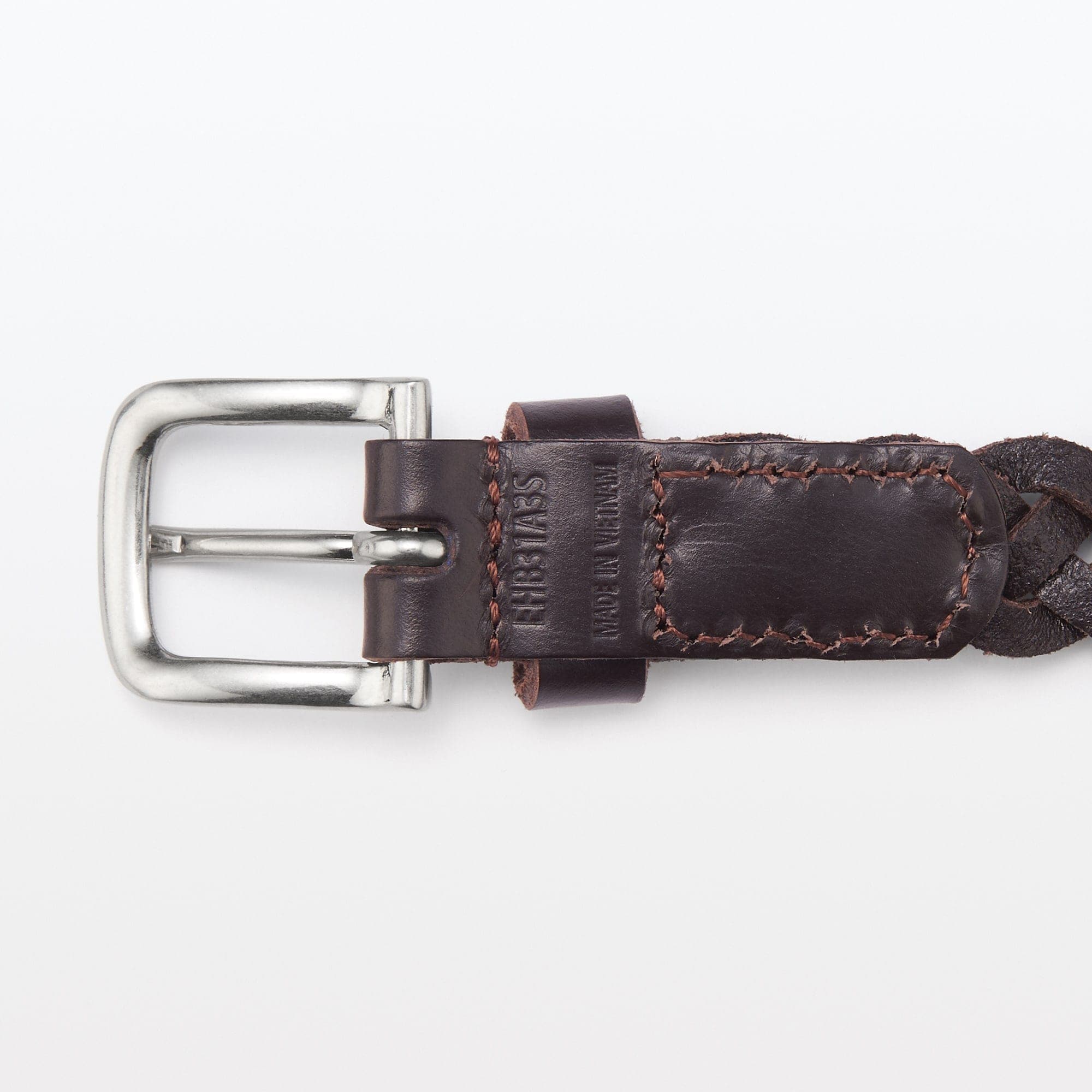 Vegetable Tannin Leather Hand-Knitted Skinny Belt - Image 8