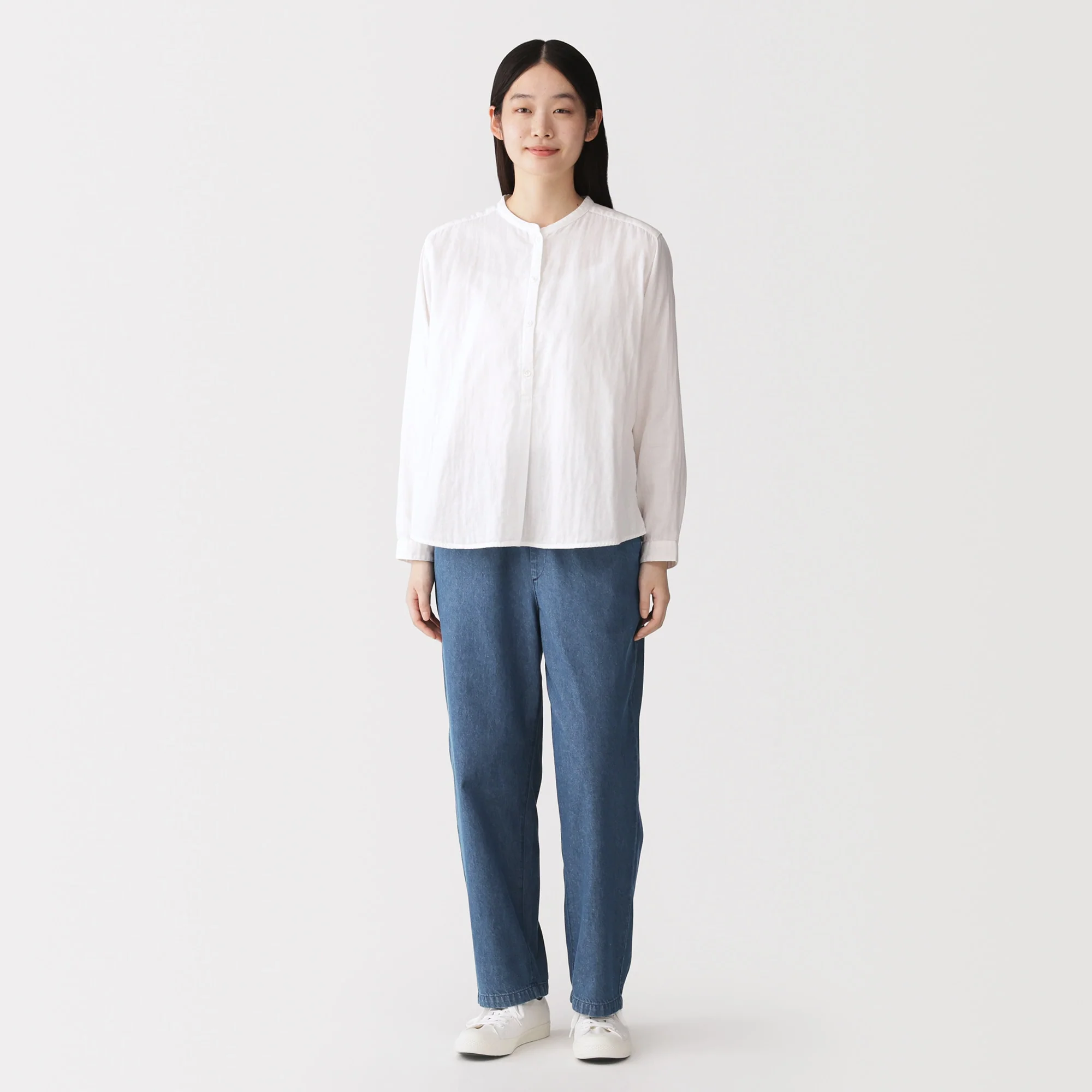 Washed Denim Easy Pants