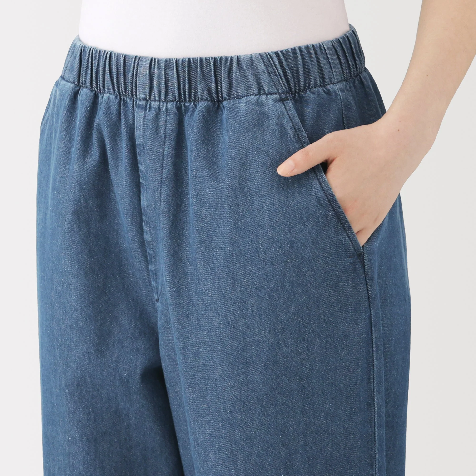 Washed Denim Easy Pants - Image 16