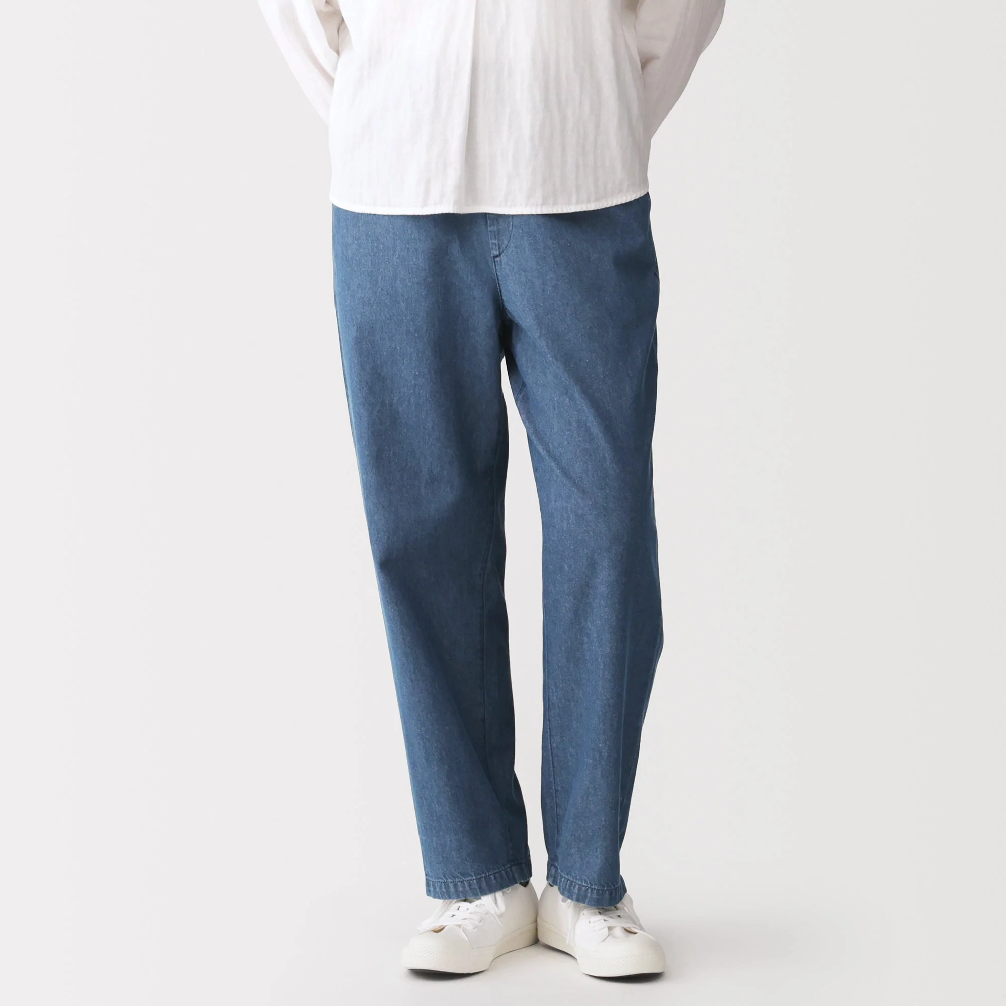 Washed Denim Easy Pants - Image 3
