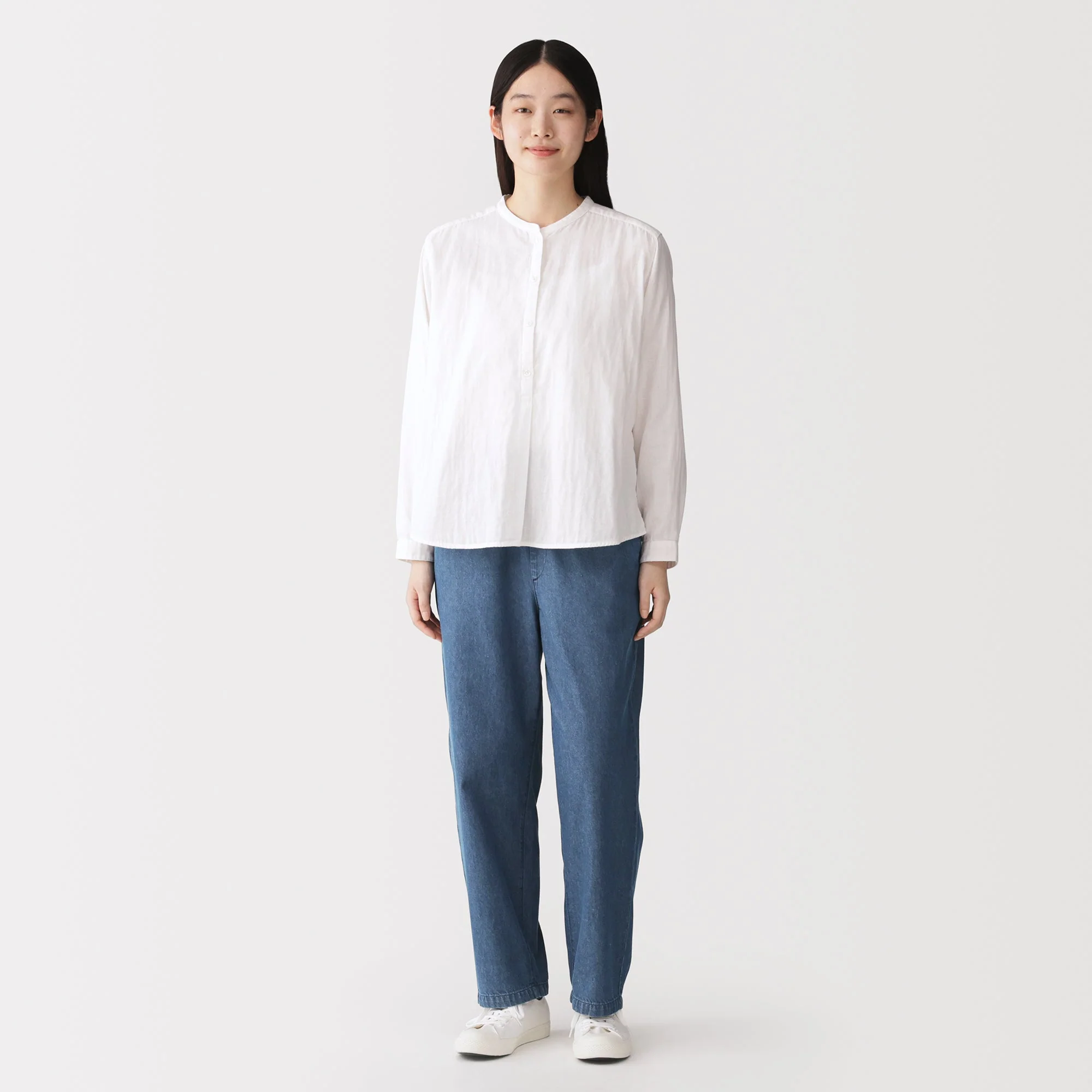 Washed Denim Easy Pants - Image 4