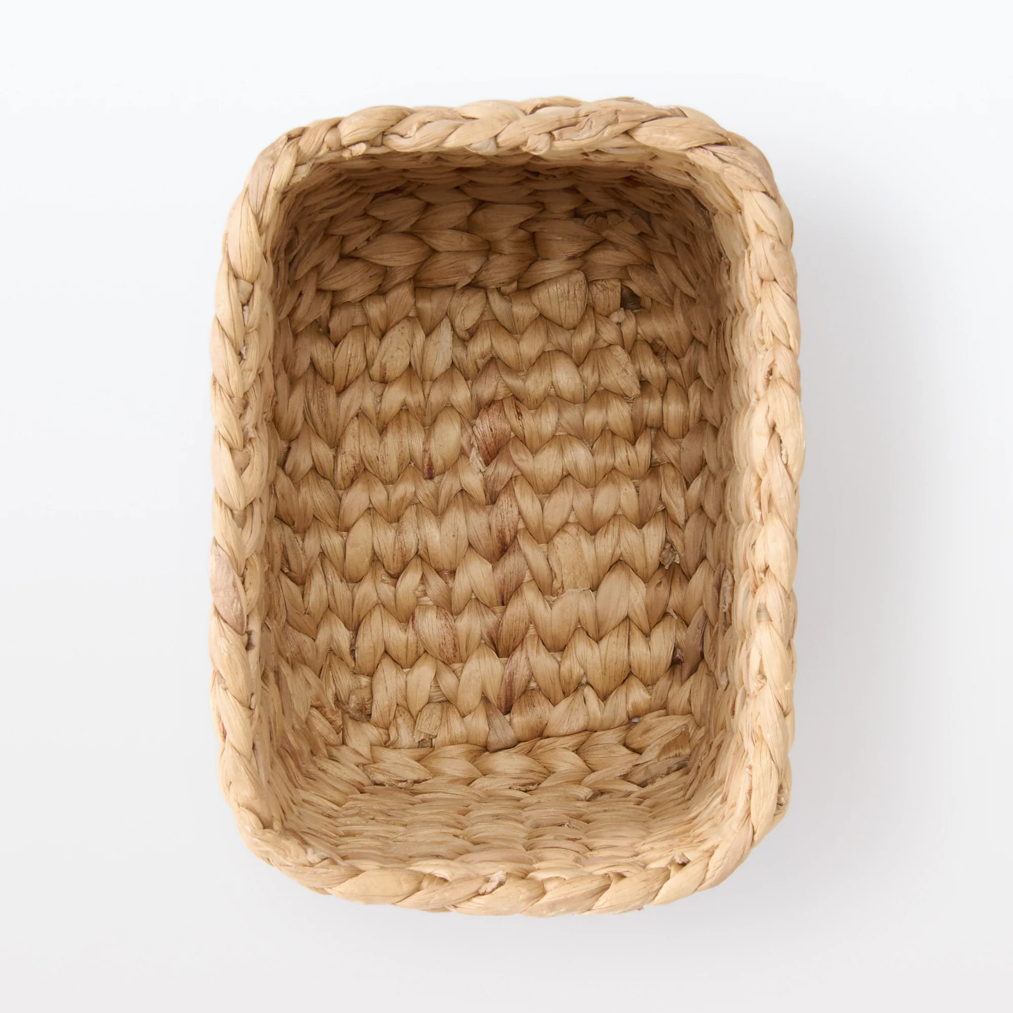 Water Hyacinth Basket - Rectangle - Large Half W6.7 x D9.1 x H9.4" - Image 5