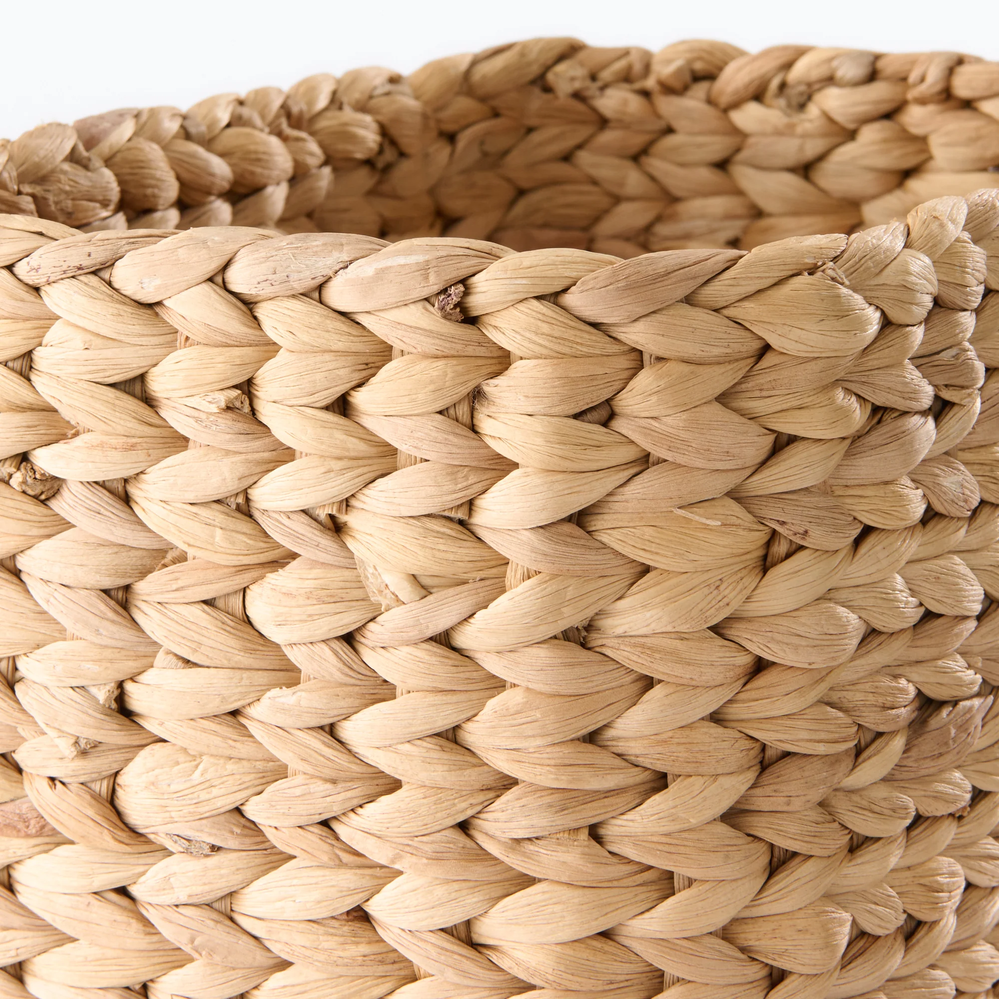 Water Hyacinth Basket - Rectangle - Large Half W6.7 x D9.1 x H9.4" - Image 6