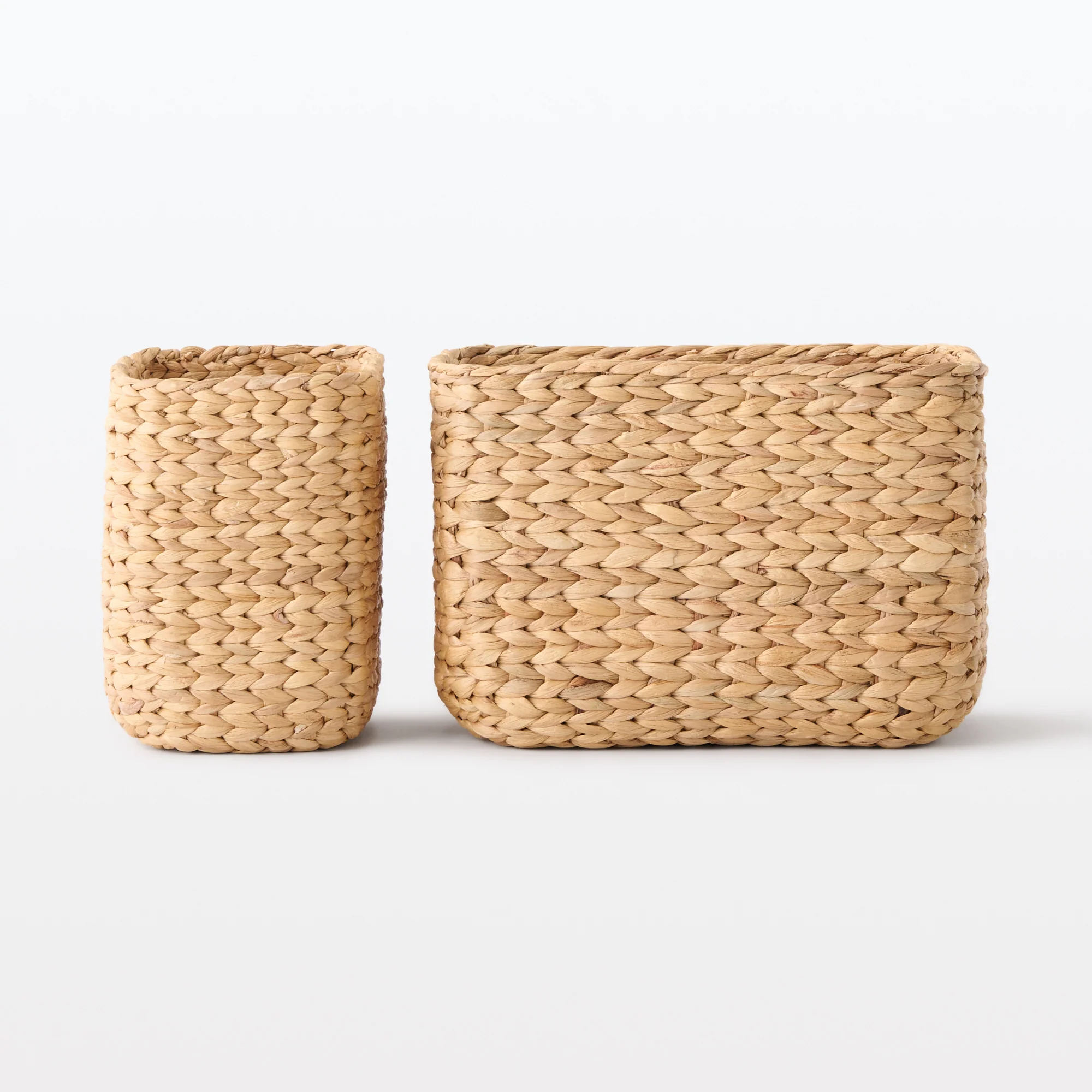 Water Hyacinth Basket - Rectangle - Large Half W6.7 x D9.1 x H9.4" - Image 7