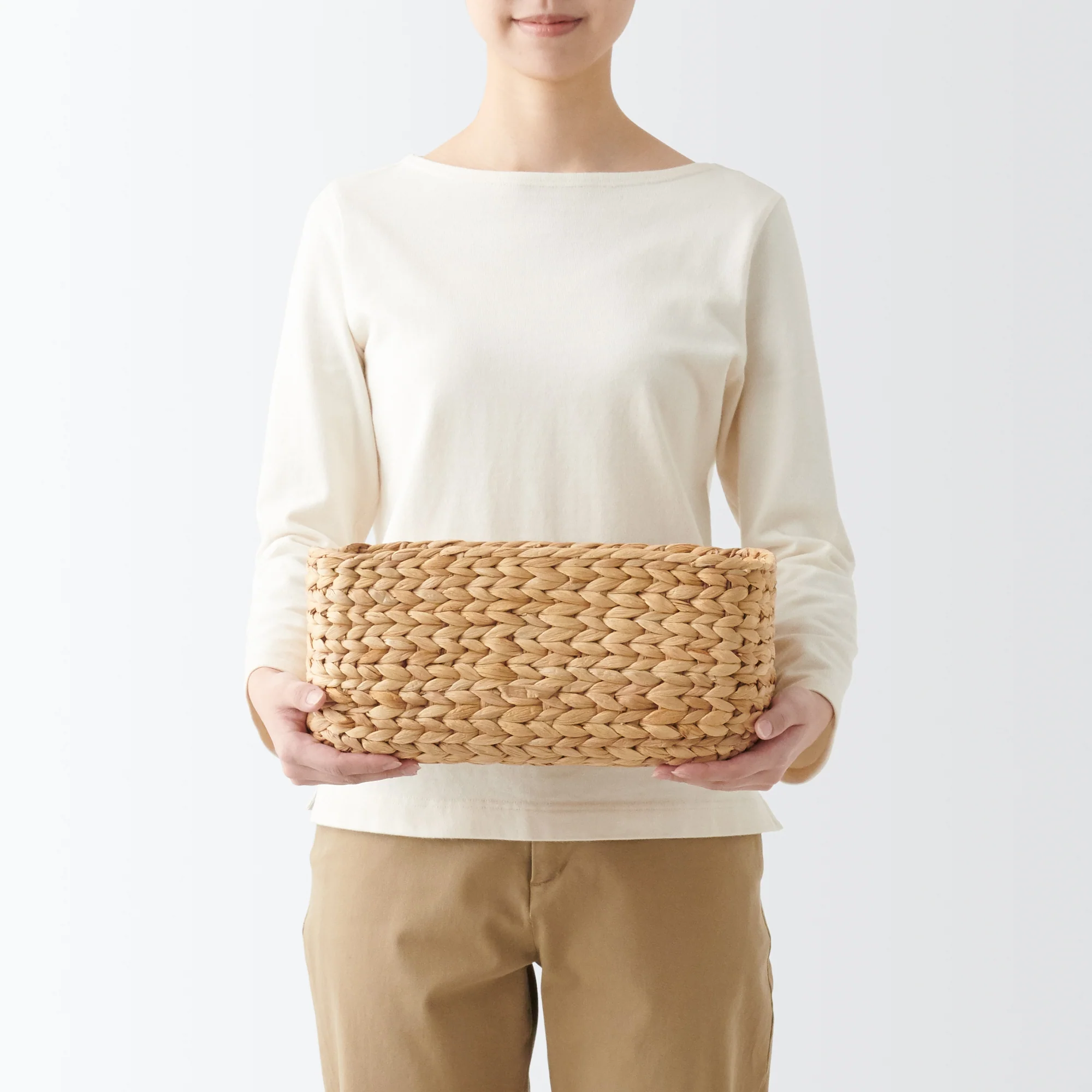 Water Hyacinth Basket - Rectangle - Medium W13.4 x D9.1 x H6.3" - Image 2