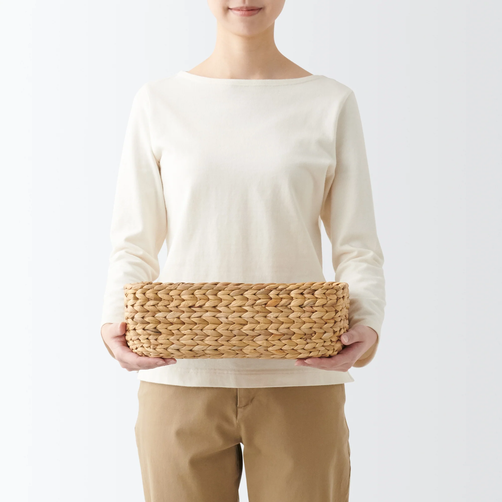Water Hyacinth Basket - Rectangle - Small W13.4 x D9.1 x H4.7" - Image 2
