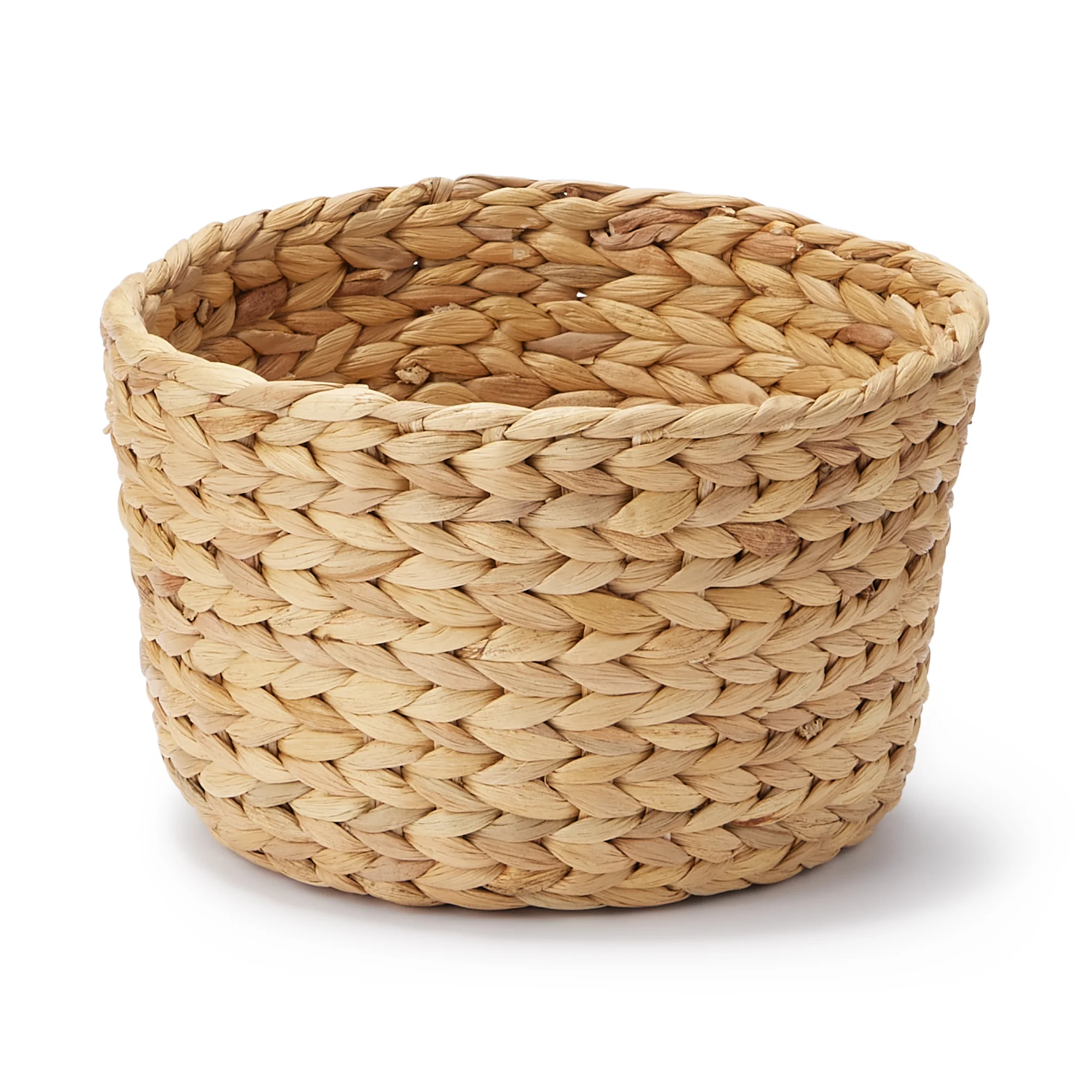 Water Hyacinth Basket - Round - Shallow Dia. 9.8 x H6.3"