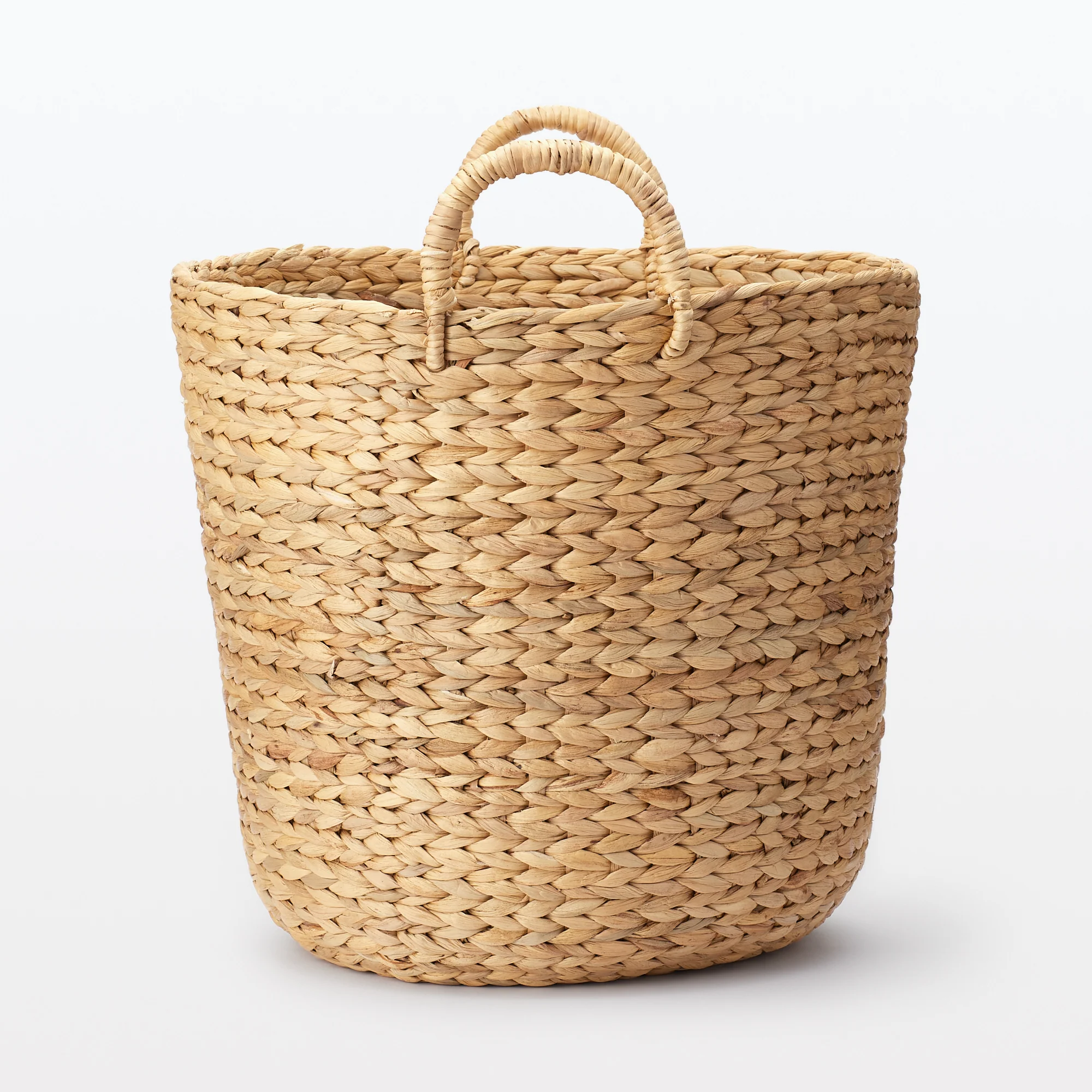 Water Hyacinth Basket with Handles - Round - Large Dia. 17.7 x H15.7" - Image 3