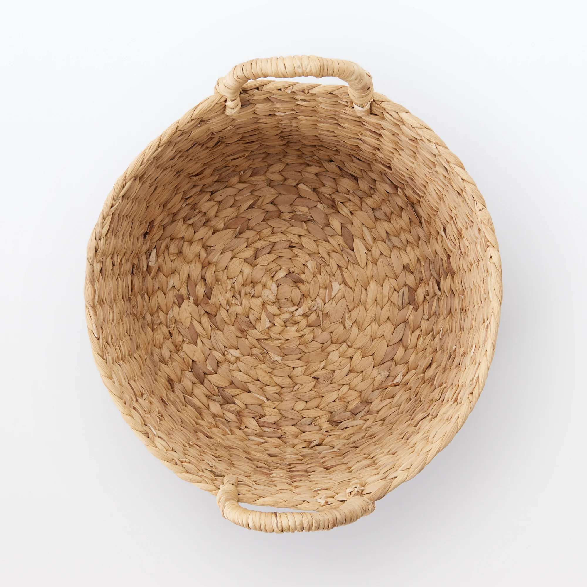 Water Hyacinth Basket with Handles - Round - Small Dia. 14.6 x H10.2" - Image 5