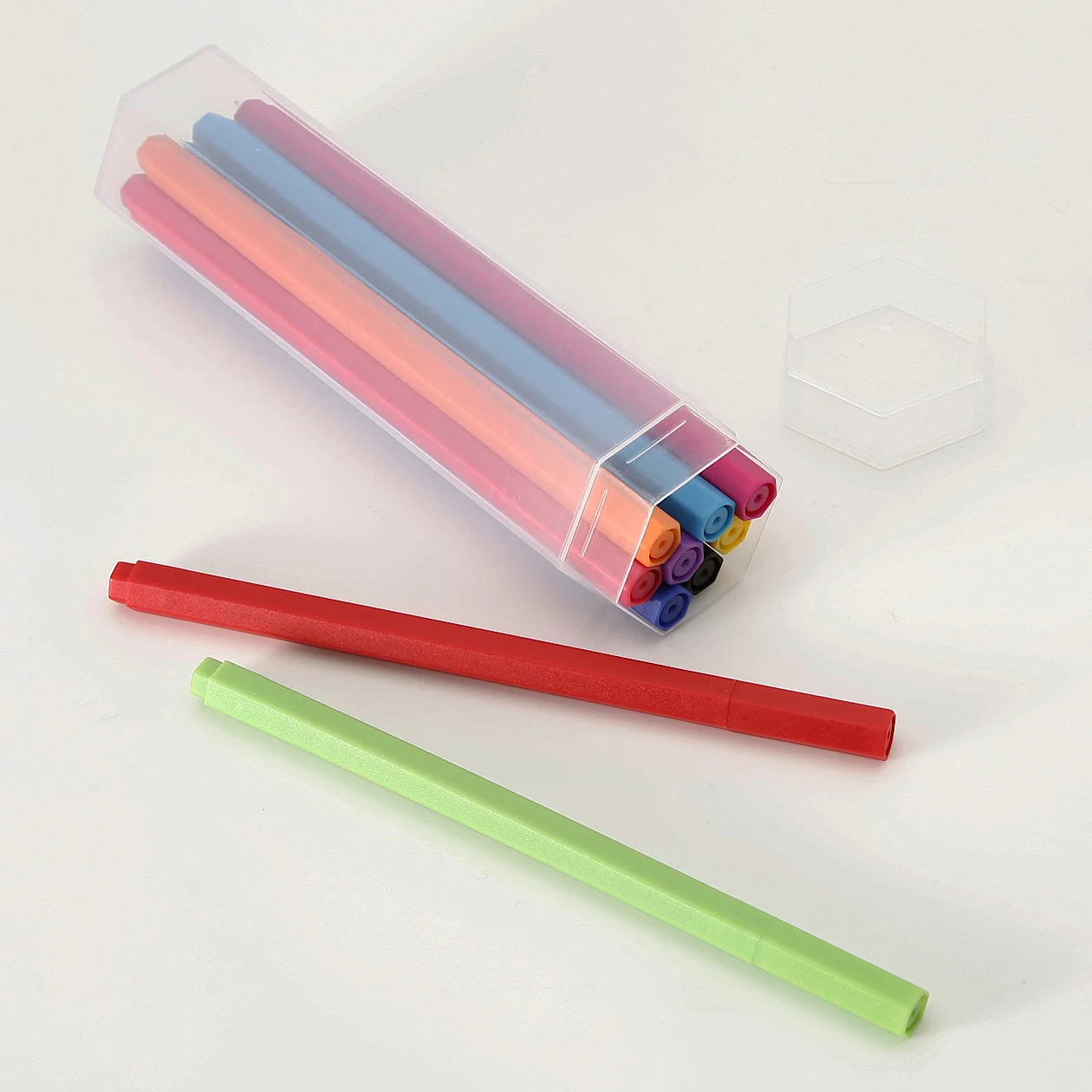 Hexagonal Water-Based Marker Pen - 10 Color Set - Image 2
