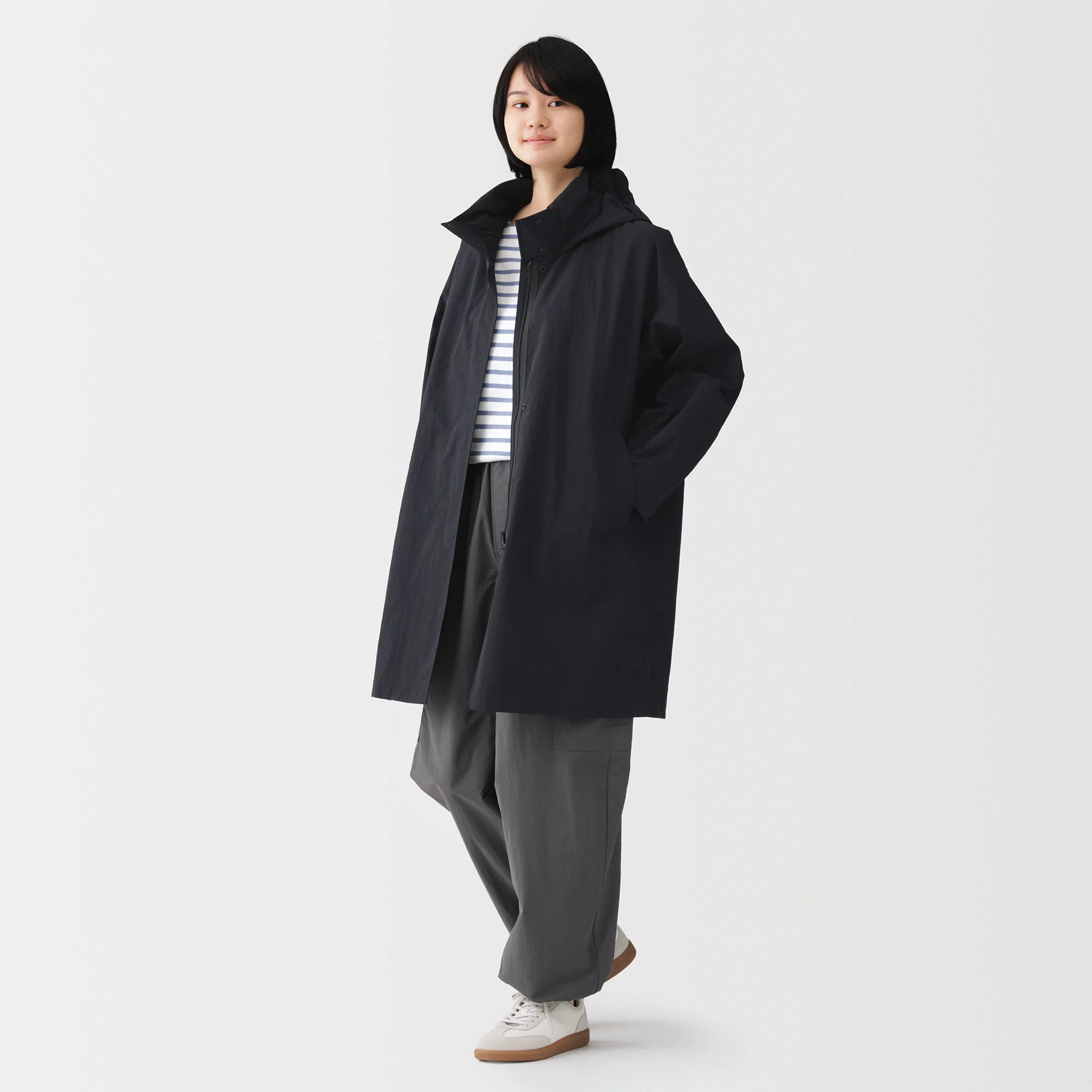 Water Repellent Hooded Long Coat - Image 3