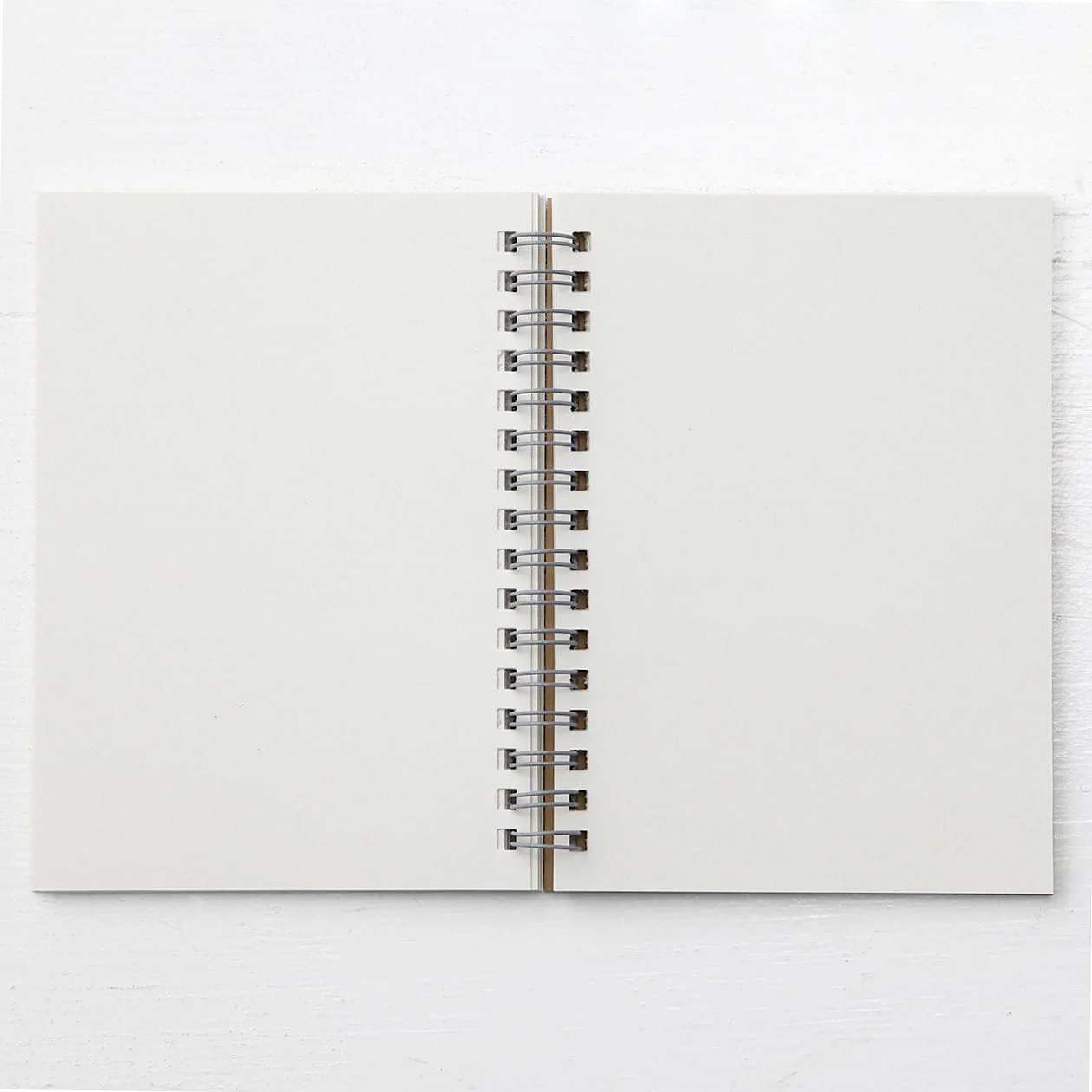 A6 Wirebound Notebook Plain Beige - Image 2