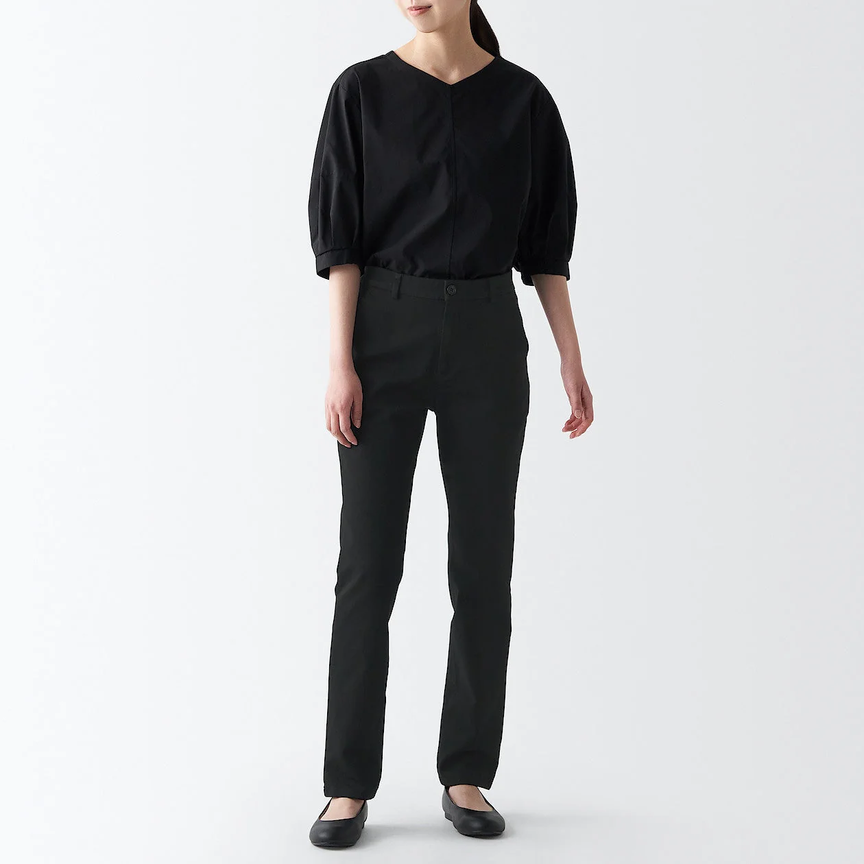 Women's 4-Way Stretch Chino Slim Tapered Pants (L 32inch / 80cm) - Image 4