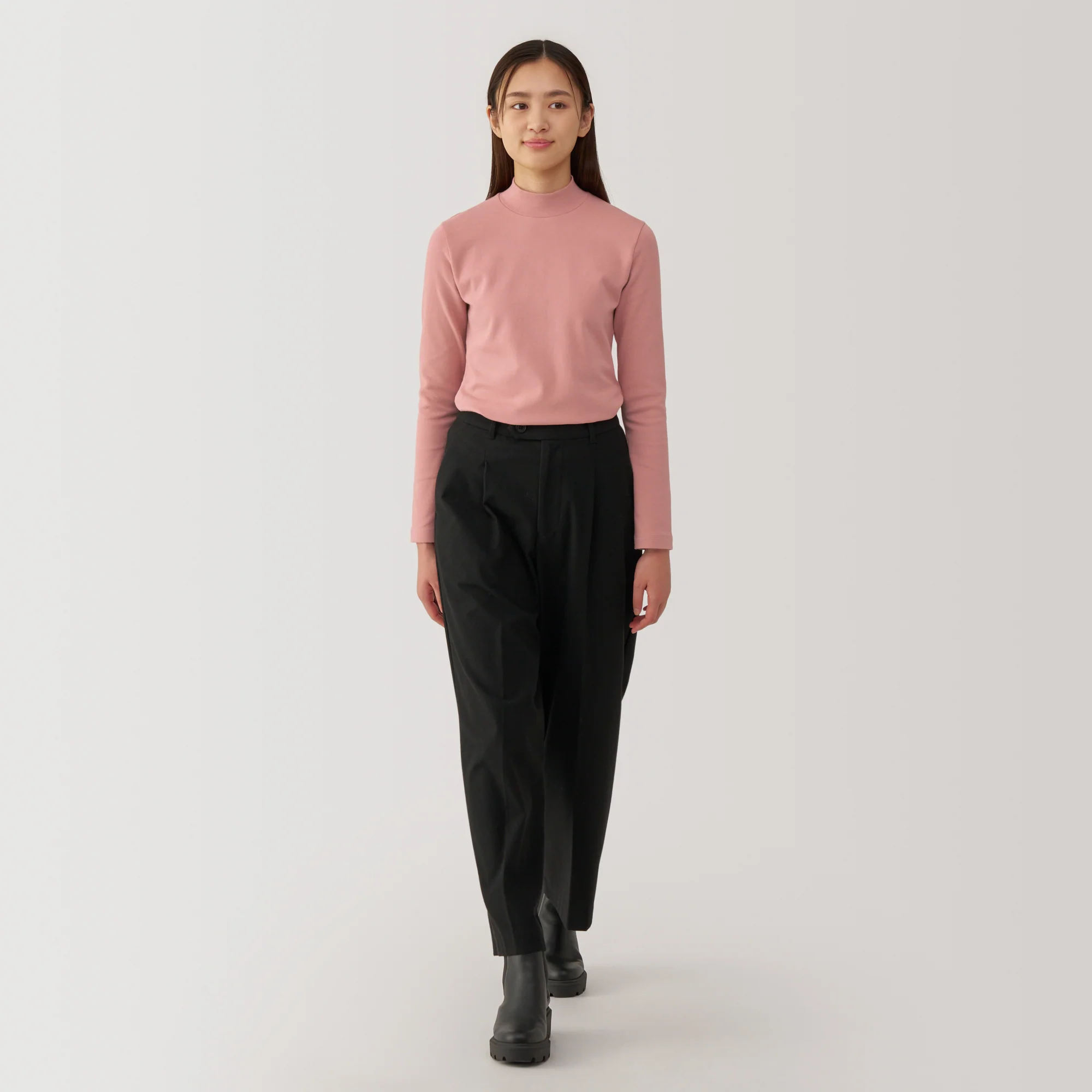Women's Brushed Ribbed High Neck Long Sleeve T-Shirt - Image 12
