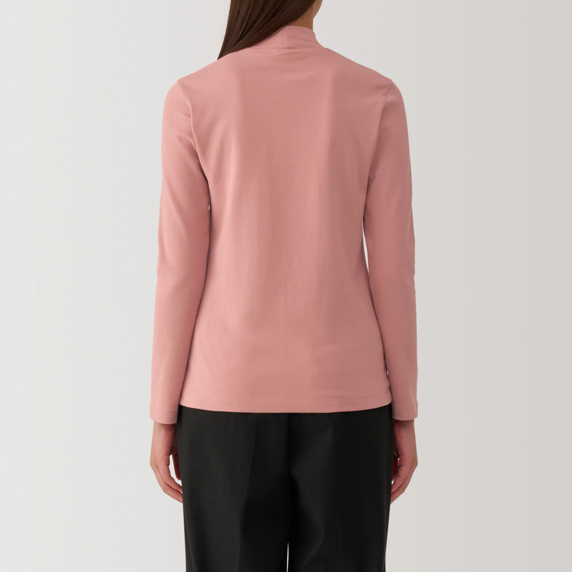 Women's Brushed Ribbed High Neck Long Sleeve T-Shirt - Image 14