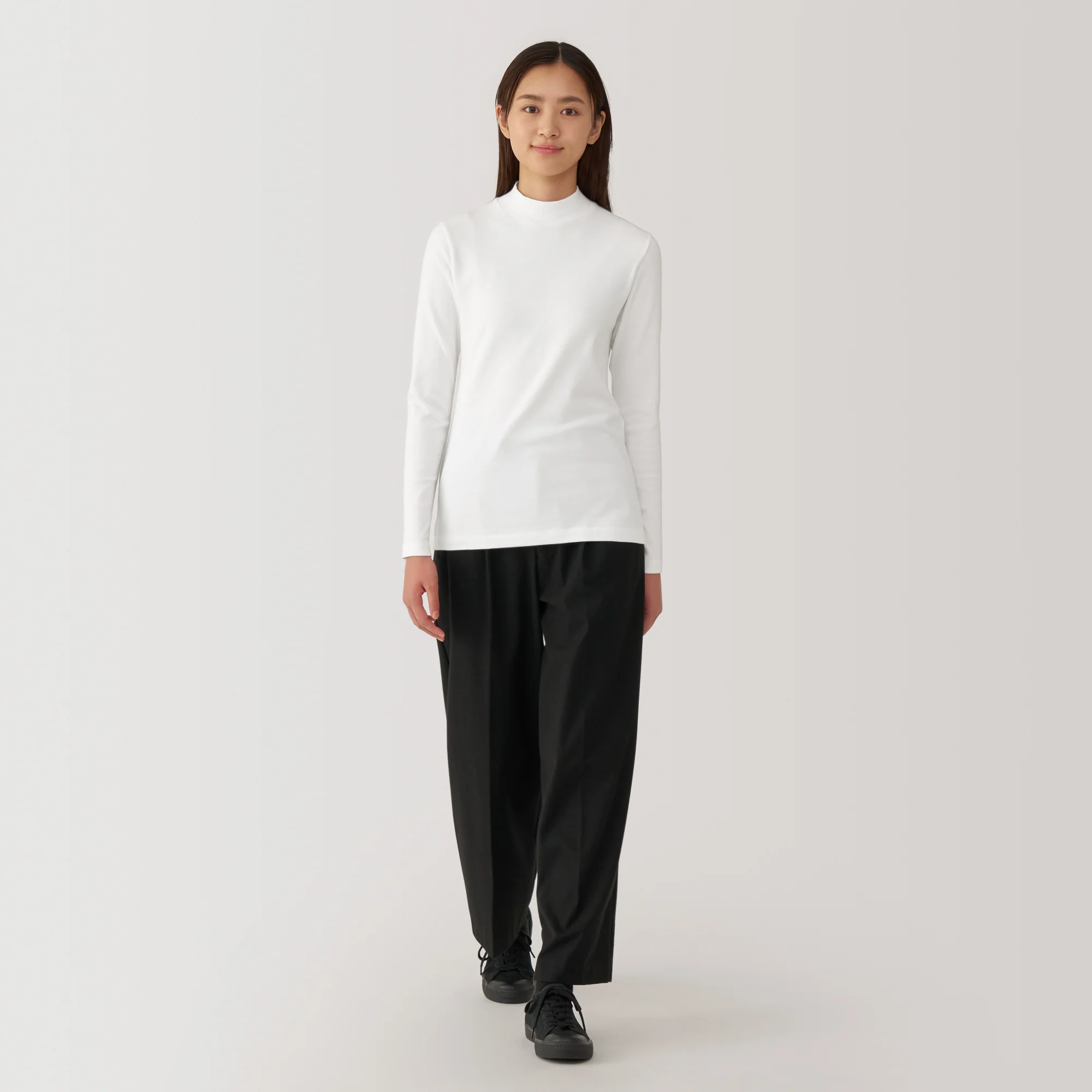 Women's Brushed Ribbed High Neck Long Sleeve T-Shirt - Image 20