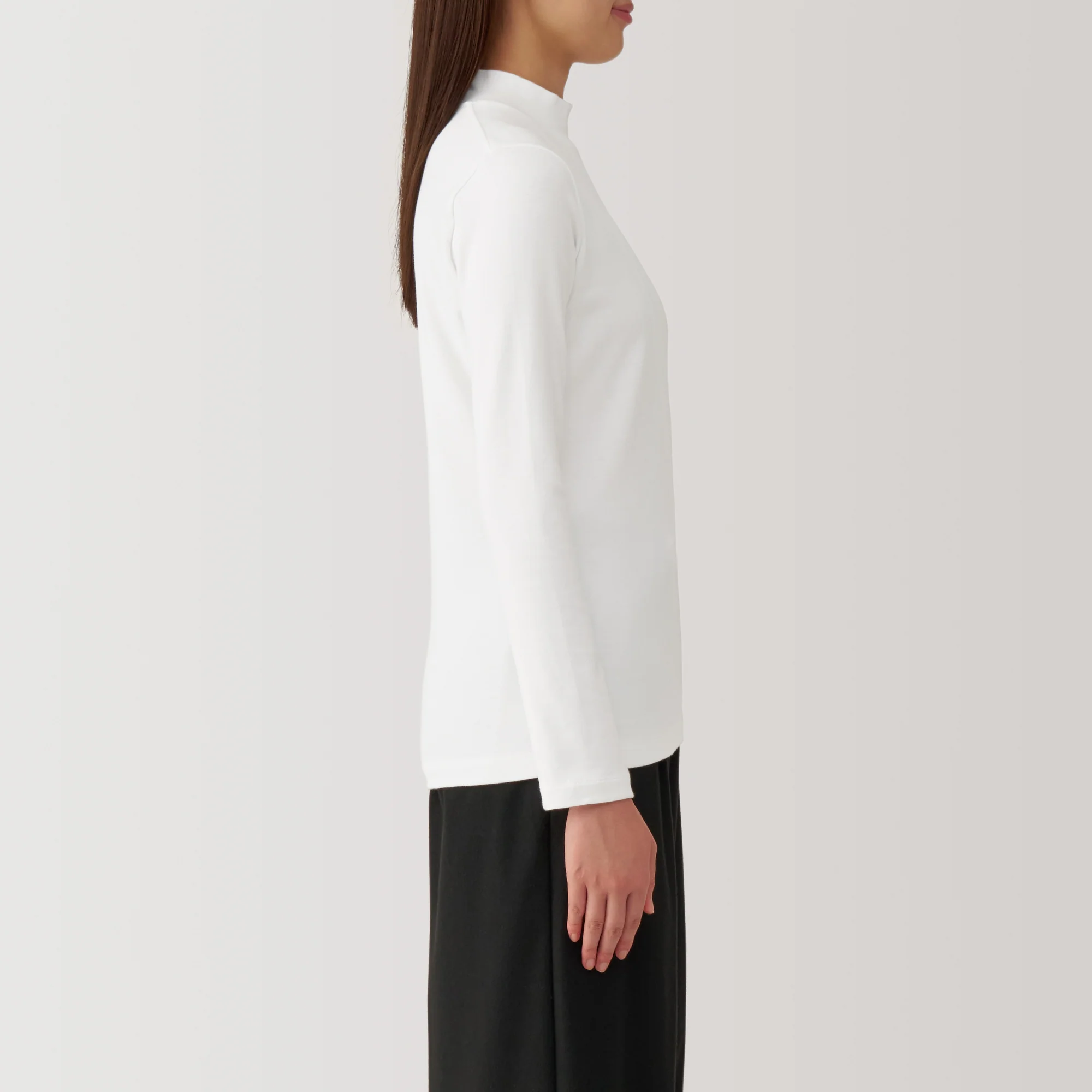 Women's Brushed Ribbed High Neck Long Sleeve T-Shirt - Image 21