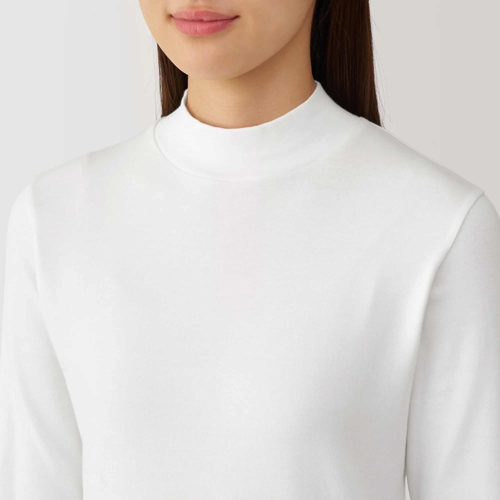 Women's Brushed Ribbed High Neck Long Sleeve T-Shirt - Image 23