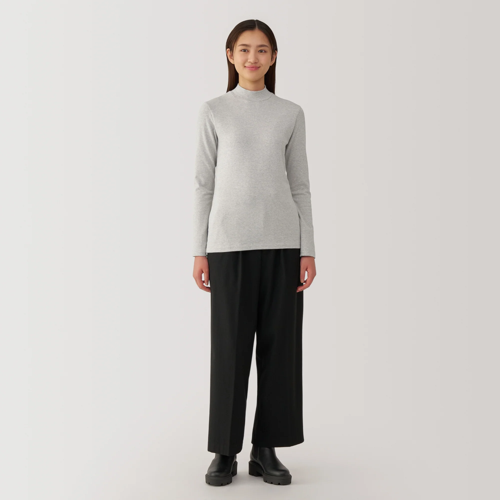 Women's Brushed Ribbed High Neck Long Sleeve T-Shirt - Image 28