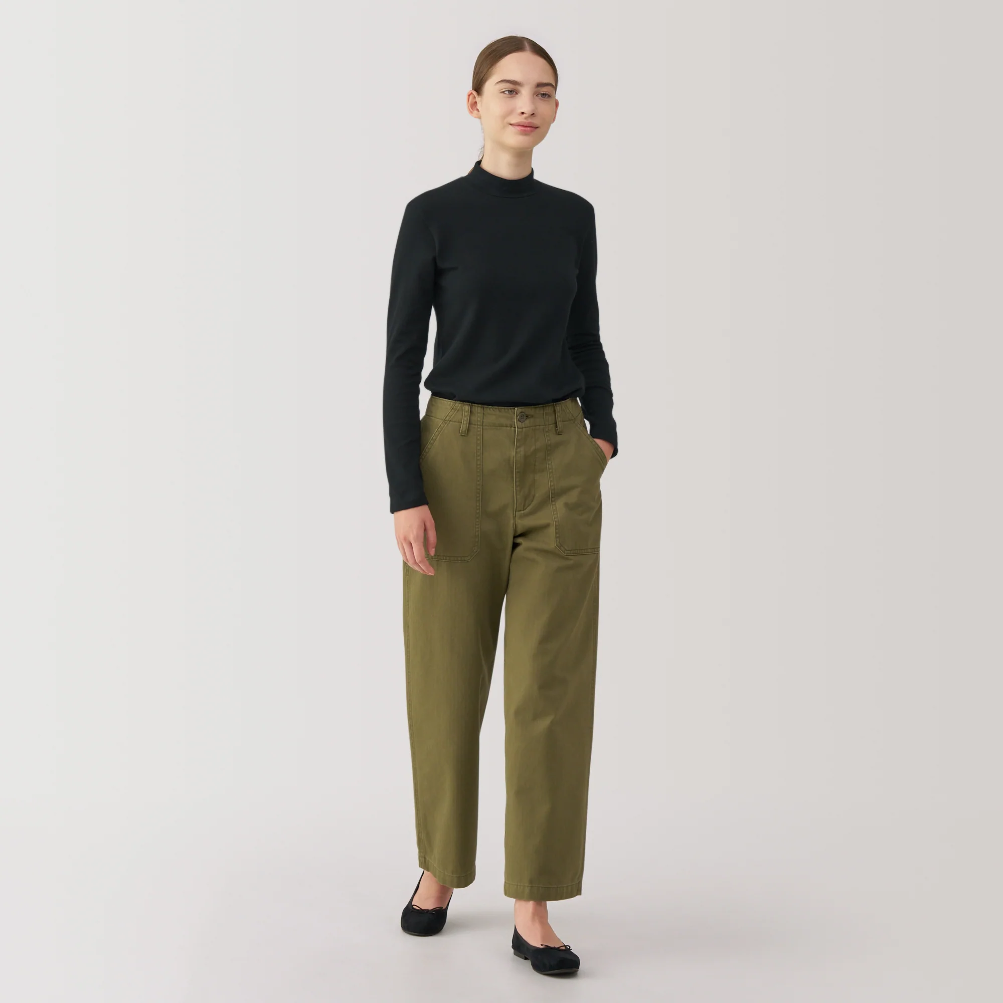 Women's Brushed Ribbed High Neck Long Sleeve T-Shirt - Image 4