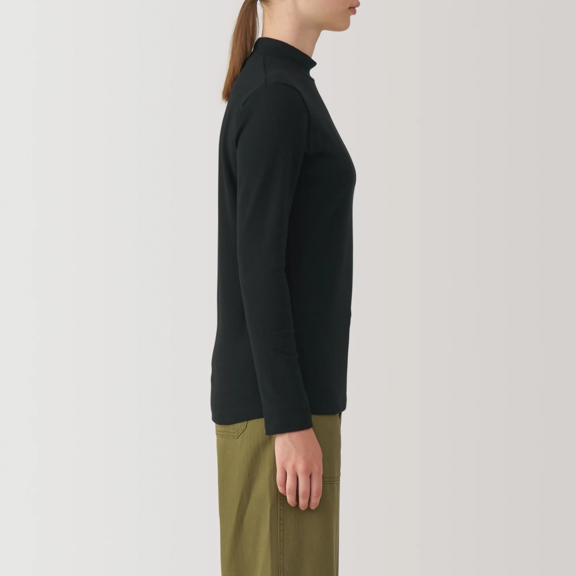 Women's Brushed Ribbed High Neck Long Sleeve T-Shirt - Image 5