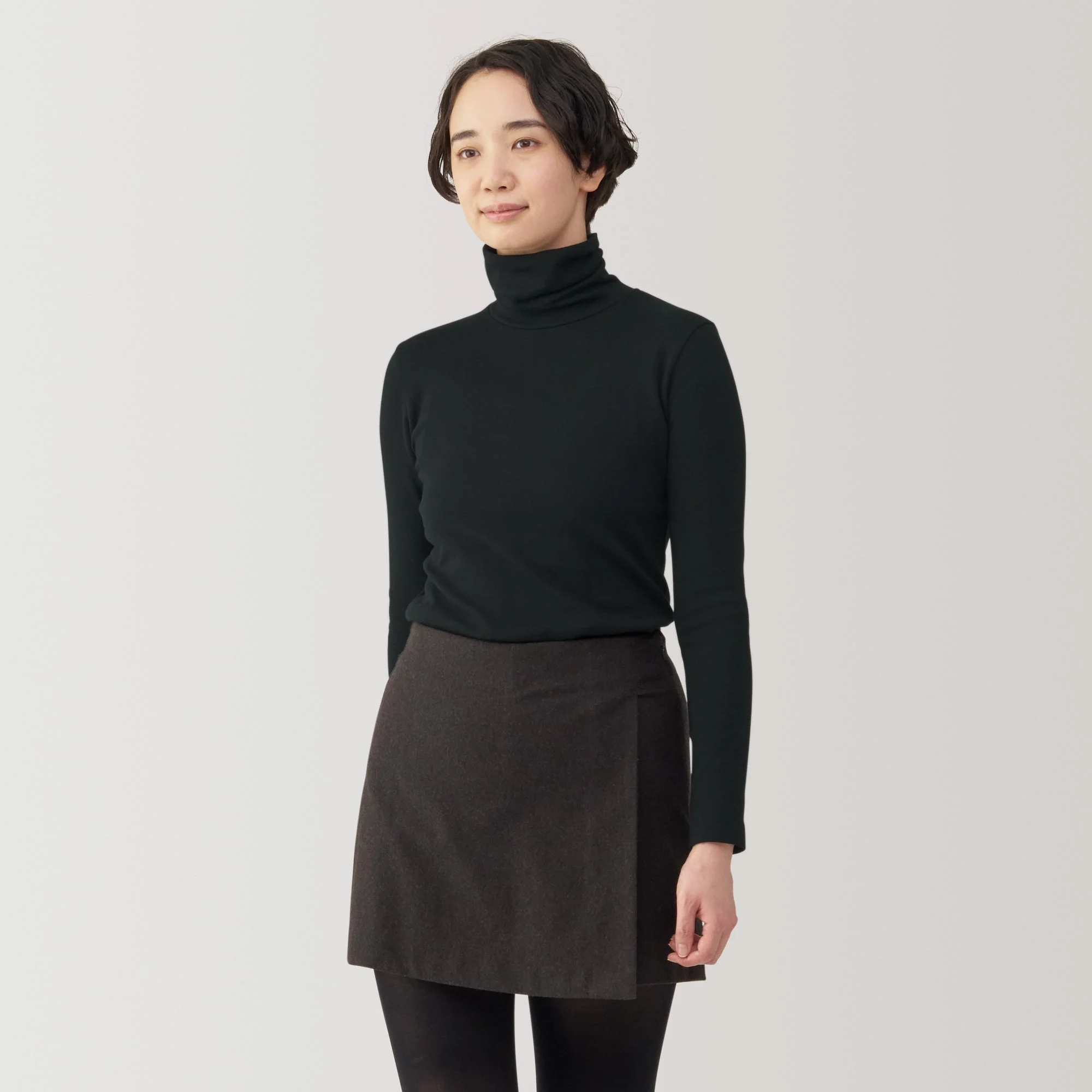 Women's Brushed Ribbed Turtleneck T-Shirt