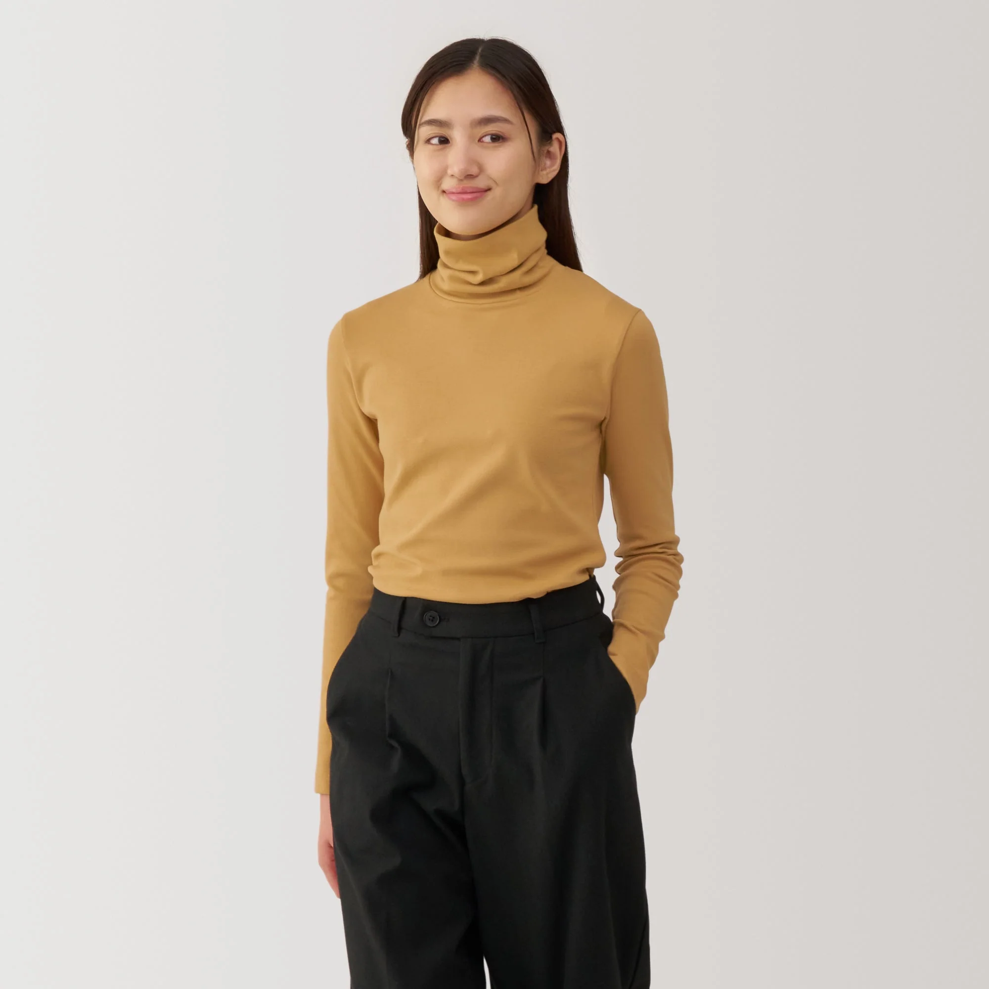 Women's Brushed Ribbed Turtleneck T-Shirt - Image 13