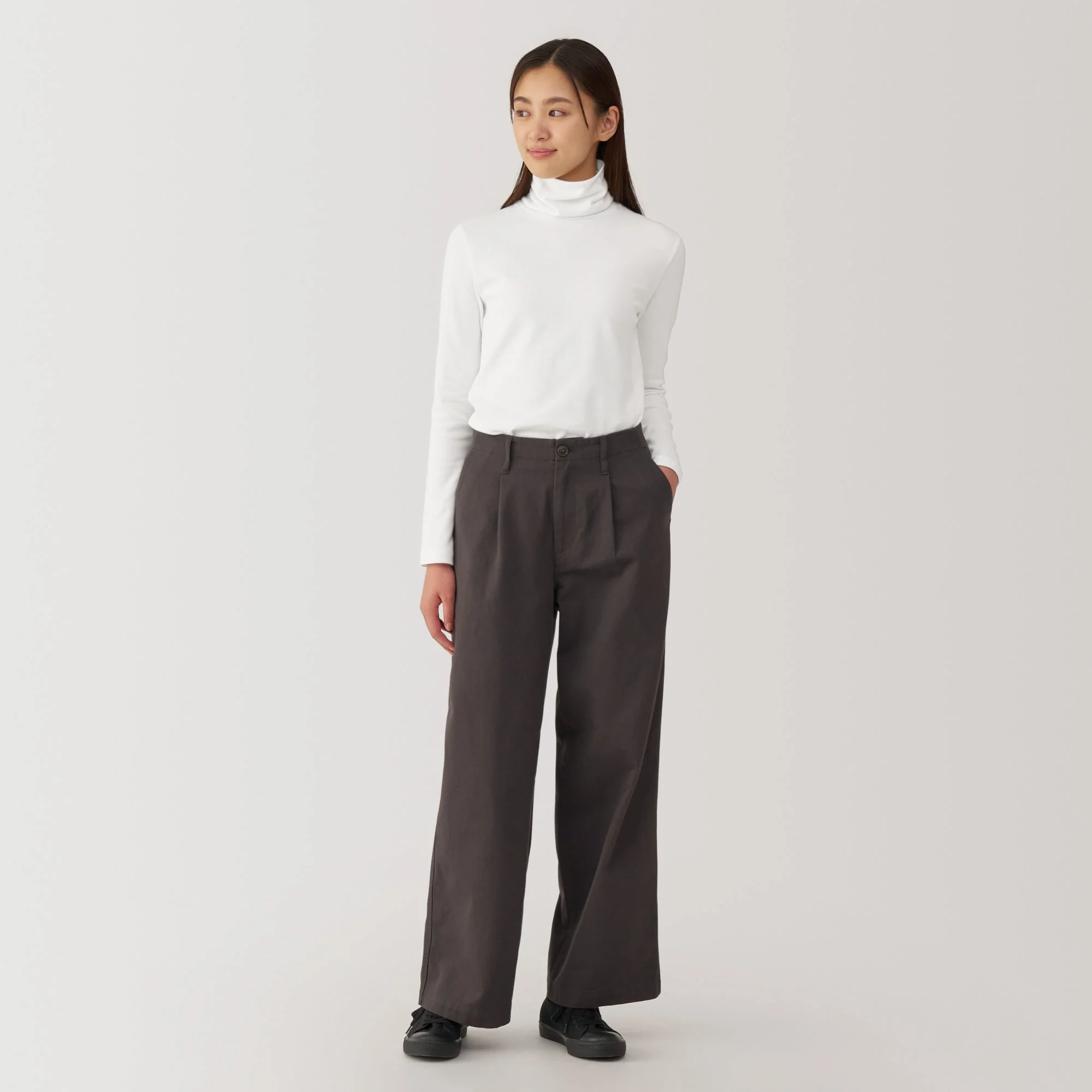 Women's Brushed Ribbed Turtleneck T-Shirt - Image 23