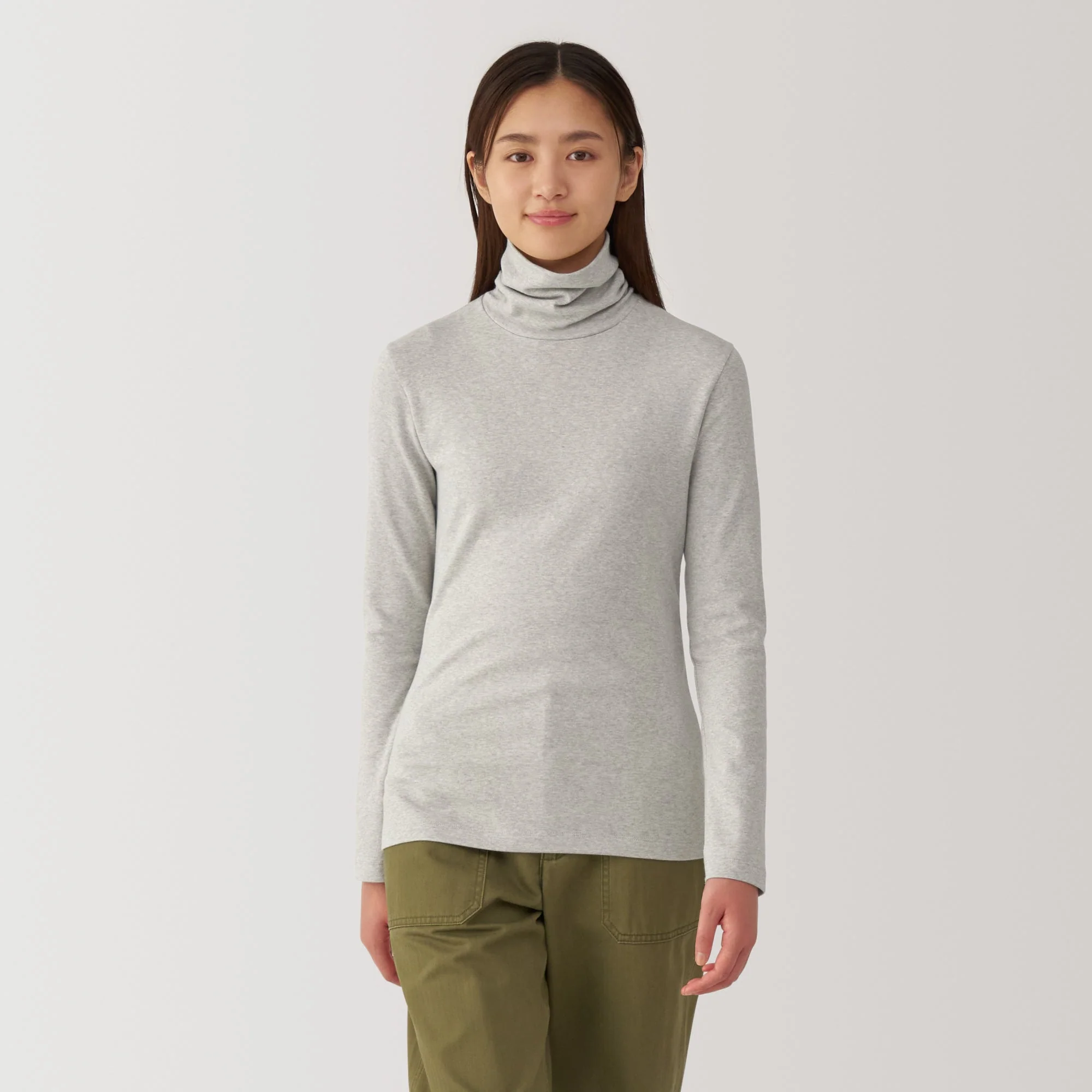 Women's Brushed Ribbed Turtleneck T-Shirt - Image 31