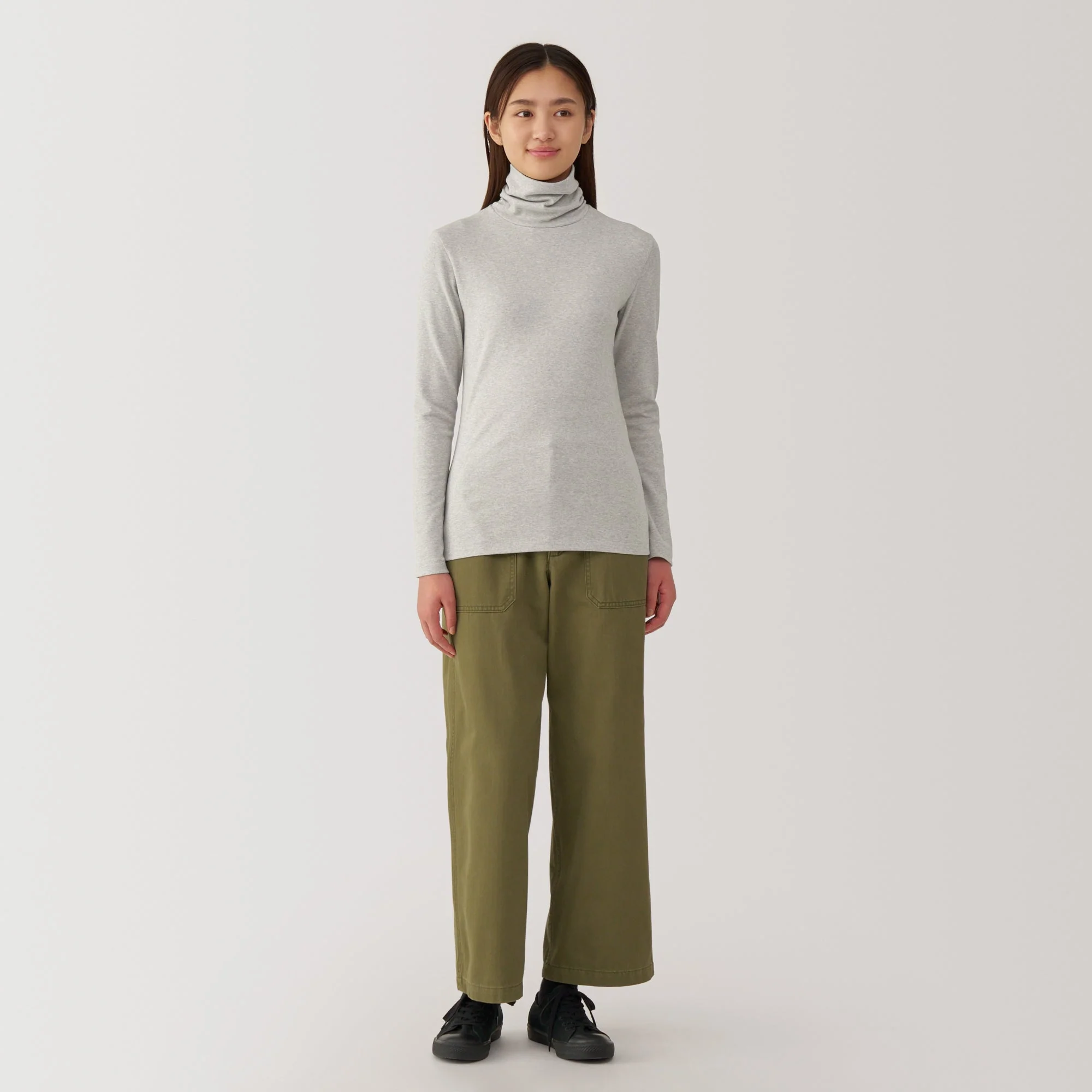 Women's Brushed Ribbed Turtleneck T-Shirt - Image 32