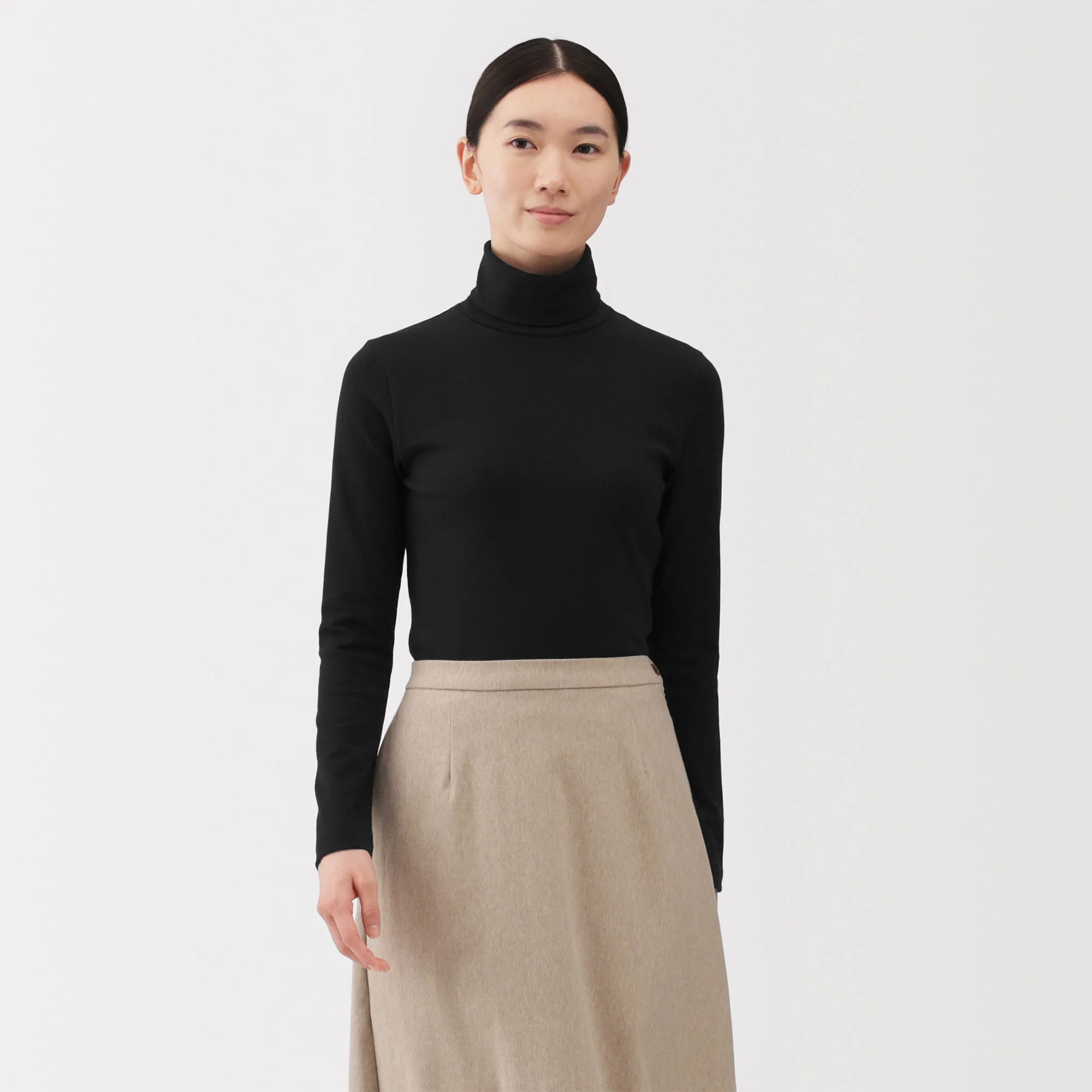 Women's Brushed Ribbed Turtleneck T-Shirt - Image 4