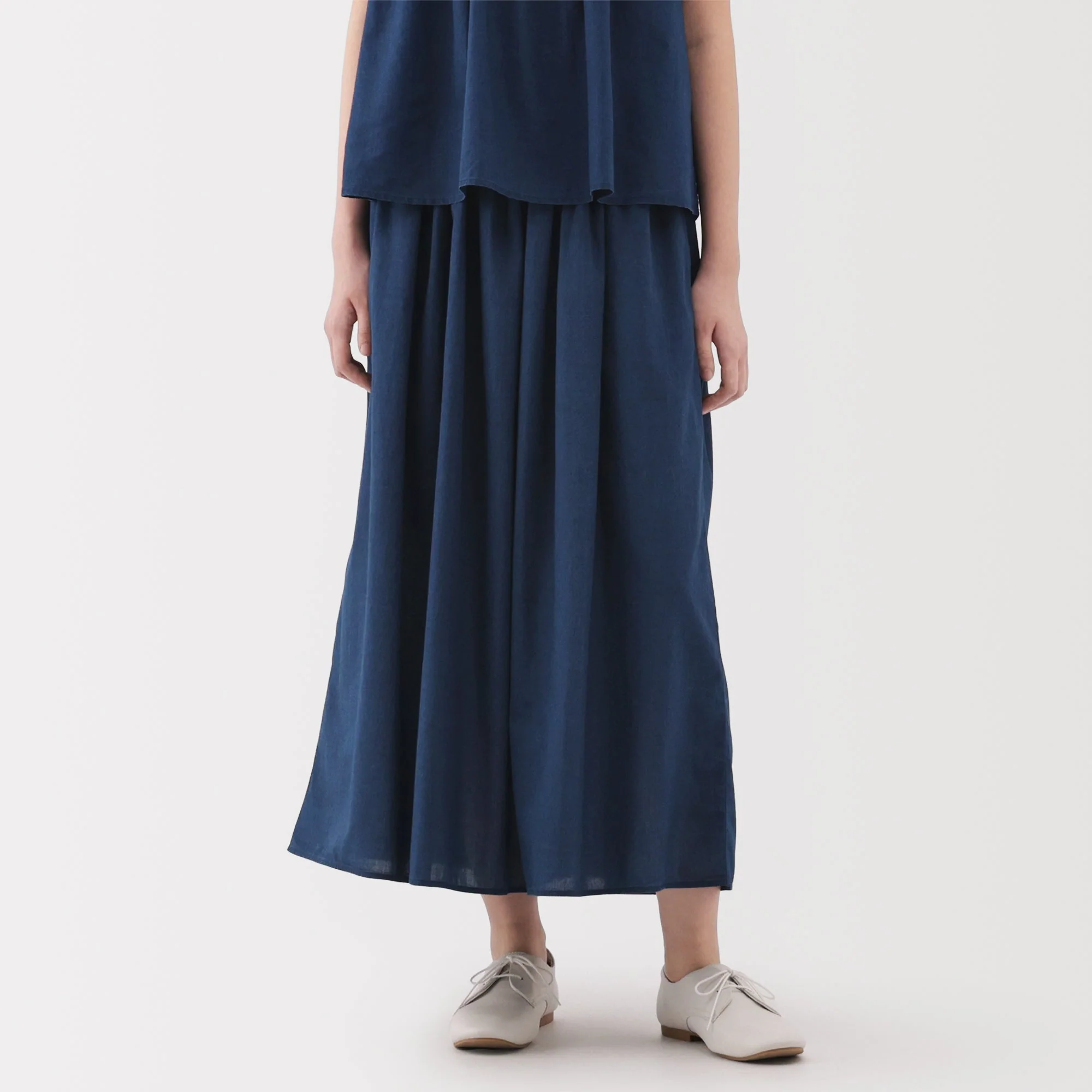 Women's Cotton Voile Gather Maxi-Skirt - Image 3