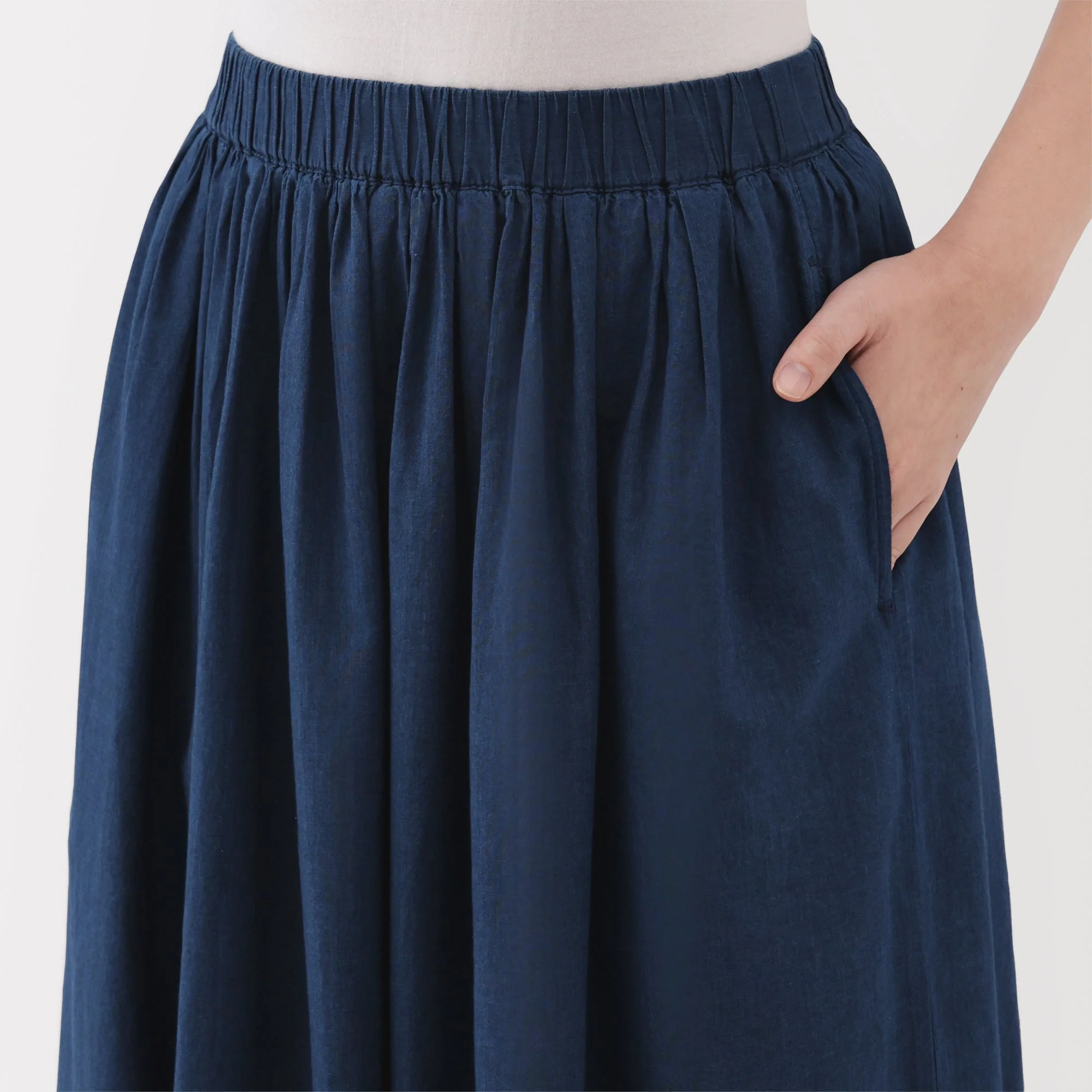 Women's Cotton Voile Gather Maxi-Skirt - Image 7