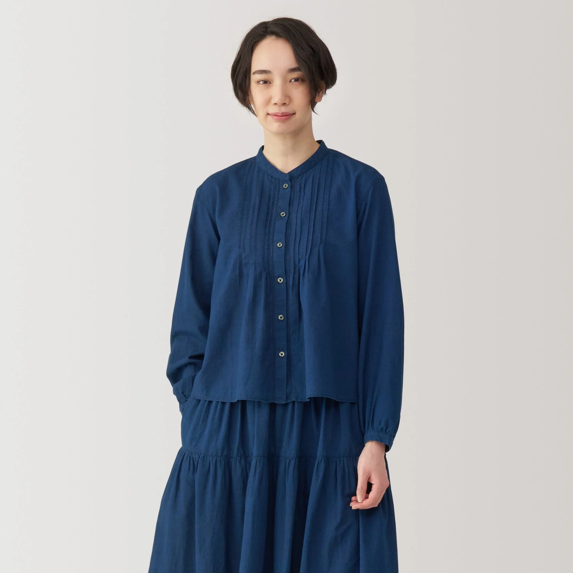 Women's Cotton Voile Indigo Blouse - Image 3