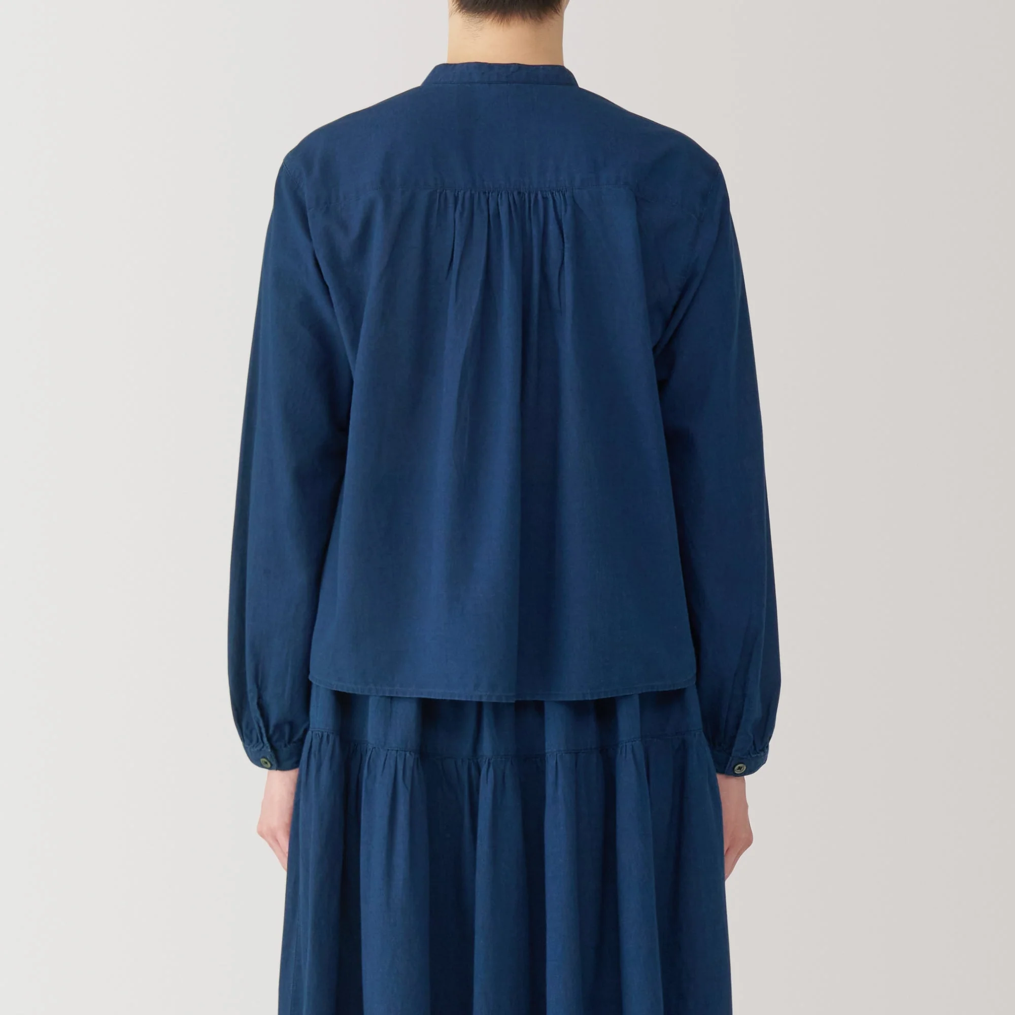 Women's Cotton Voile Indigo Blouse - Image 6
