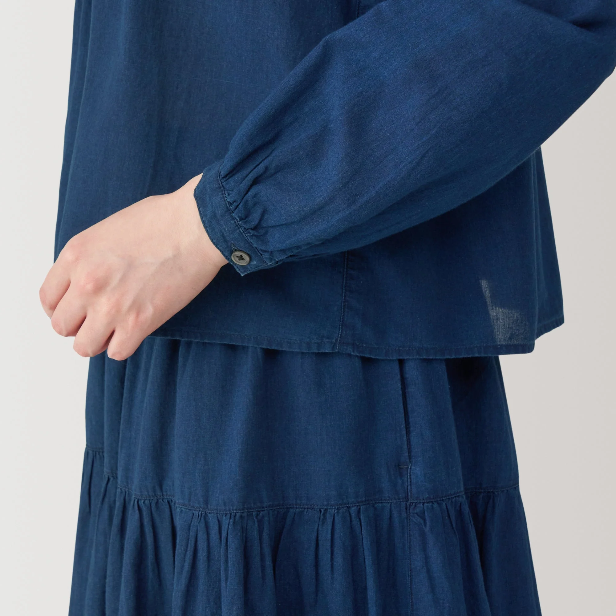 Women's Cotton Voile Indigo Blouse - Image 8