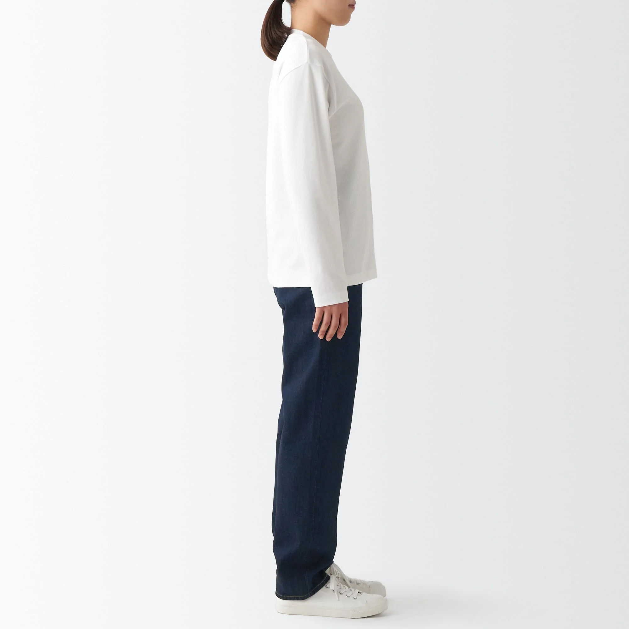Women's Denim Regular Pants Dark Navy - Image 5