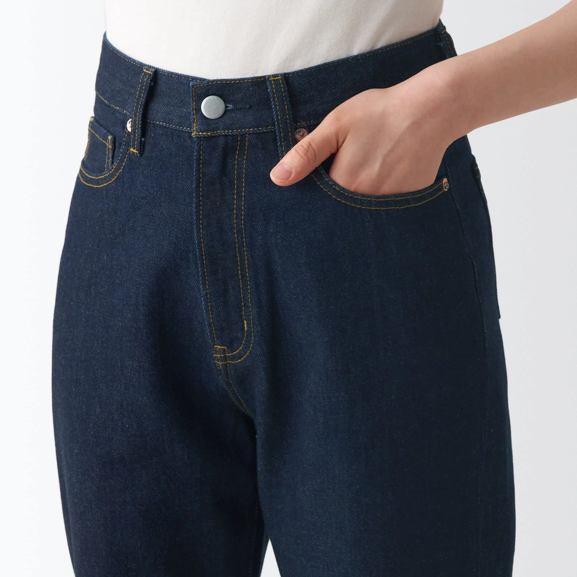 Women's Denim Regular Pants Dark Navy - Image 7
