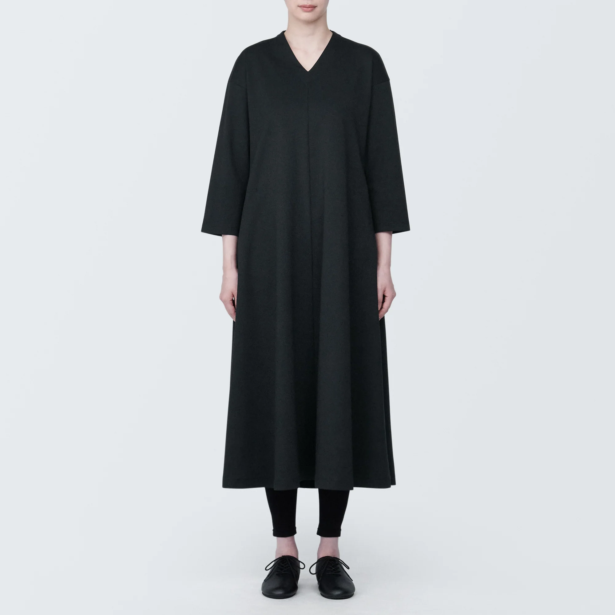 Women's Double Knitted V-Neck Dress - Image 12
