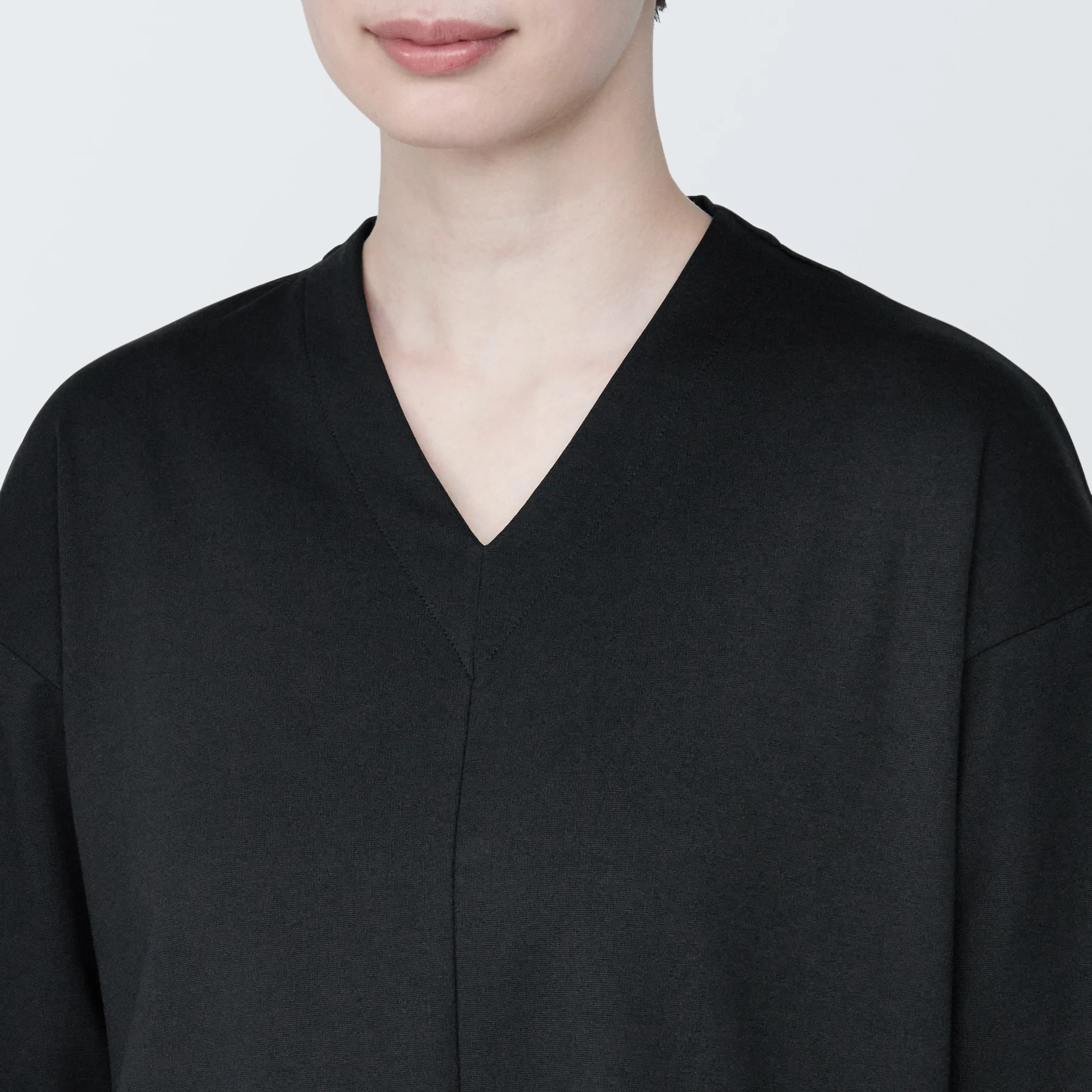 Women's Double Knitted V-Neck Dress - Image 15