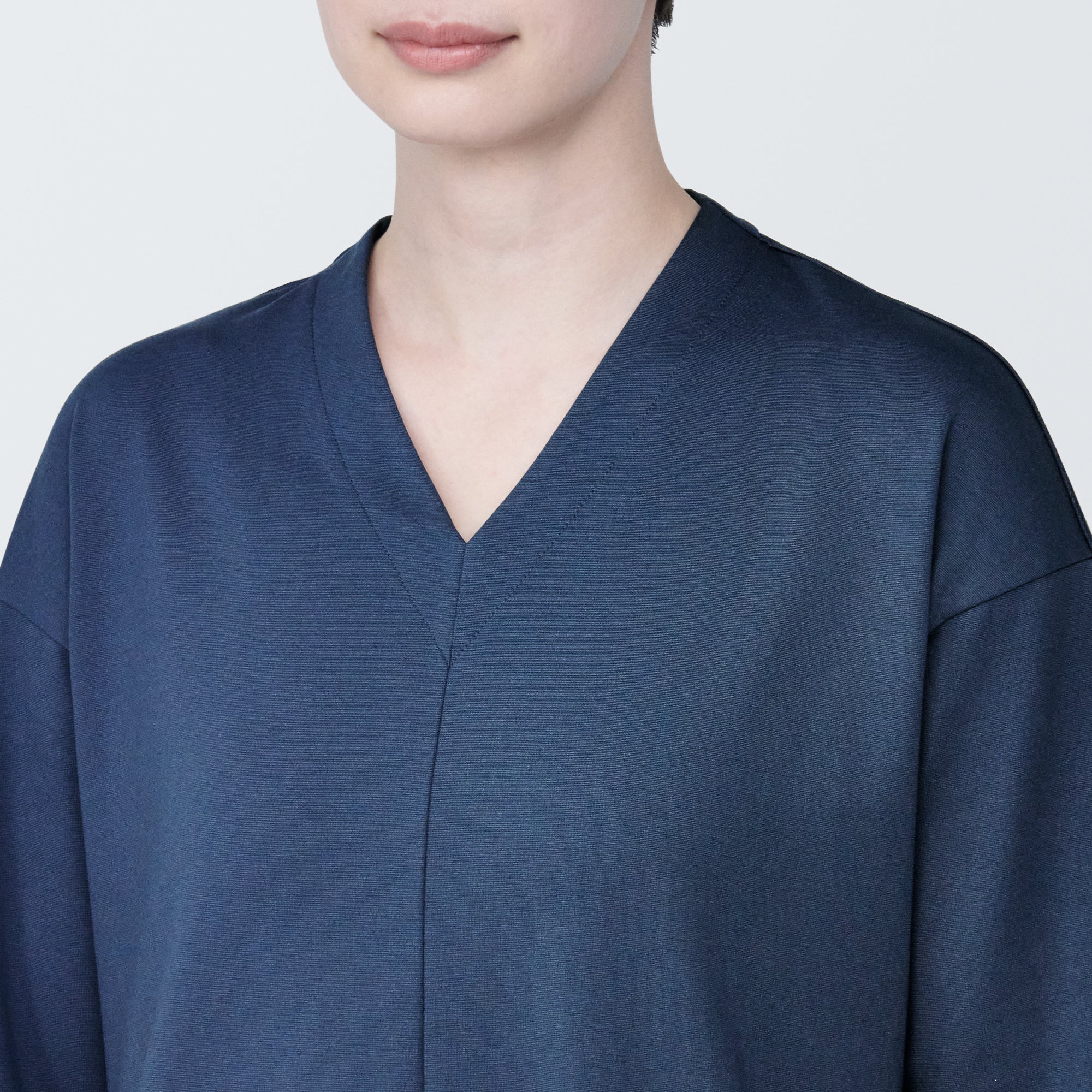 Women's Double Knitted V-Neck Dress - Image 7