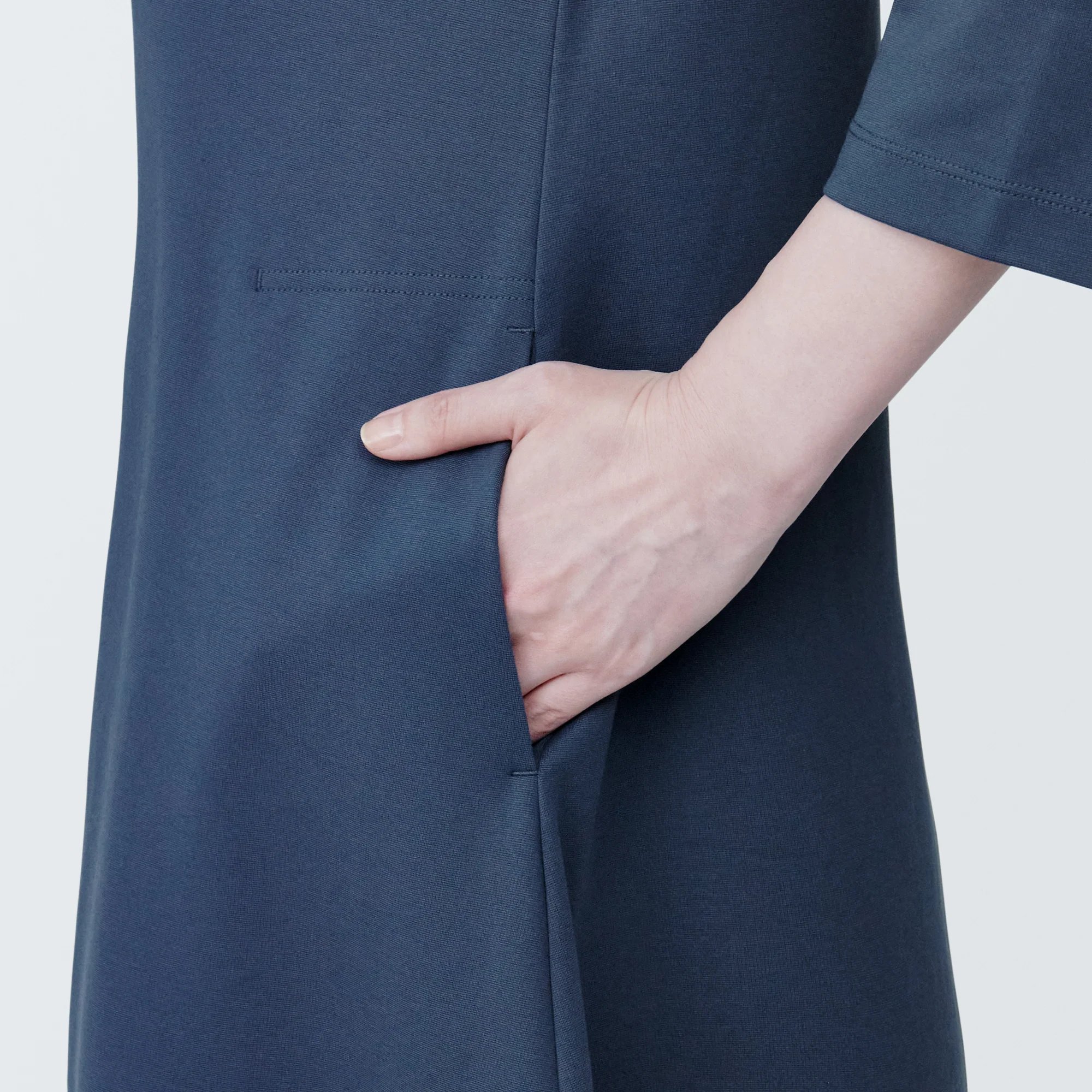 Women's Double Knitted V-Neck Dress - Image 8