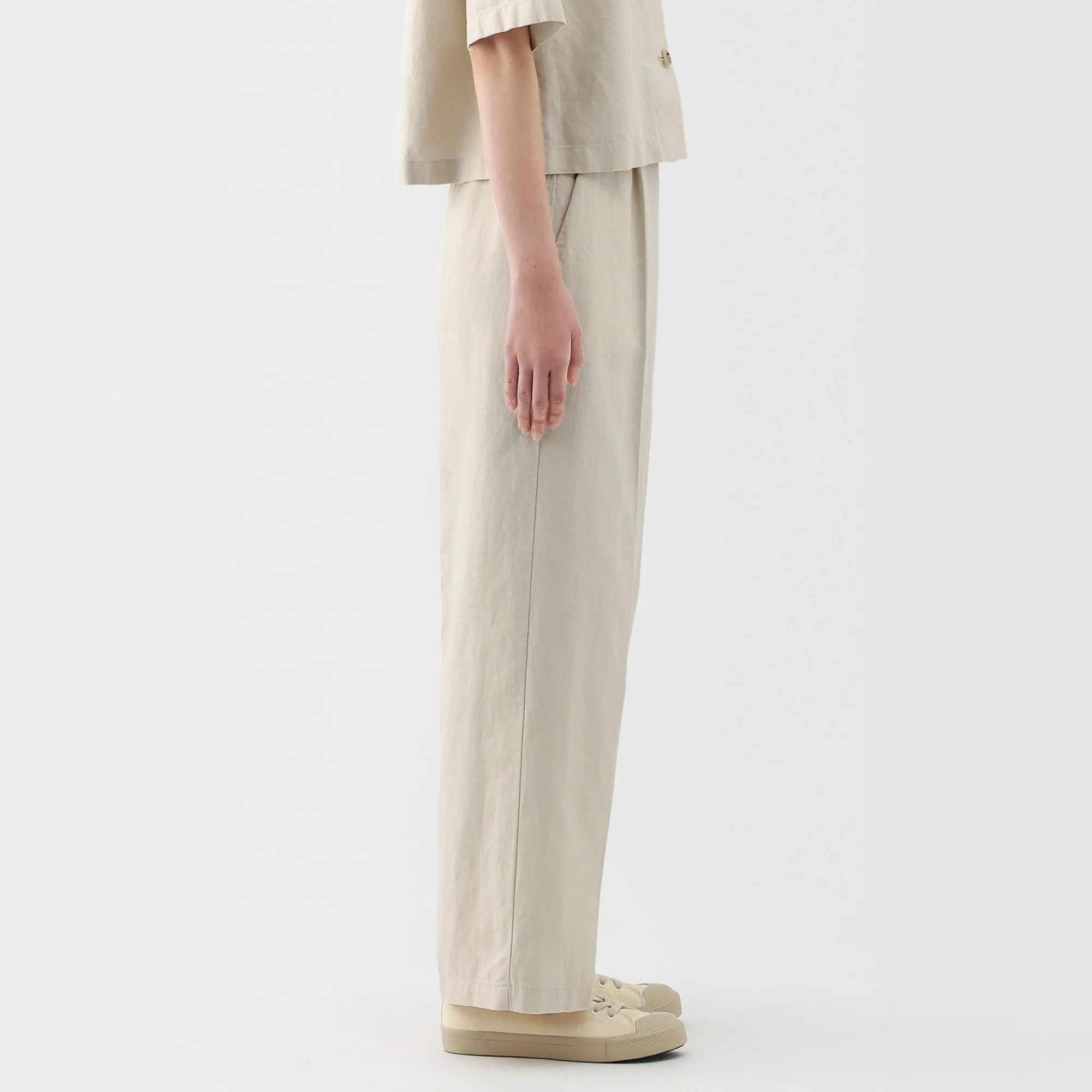 Women's Hemp Blend Twill Darted Wide Pants - Image 14