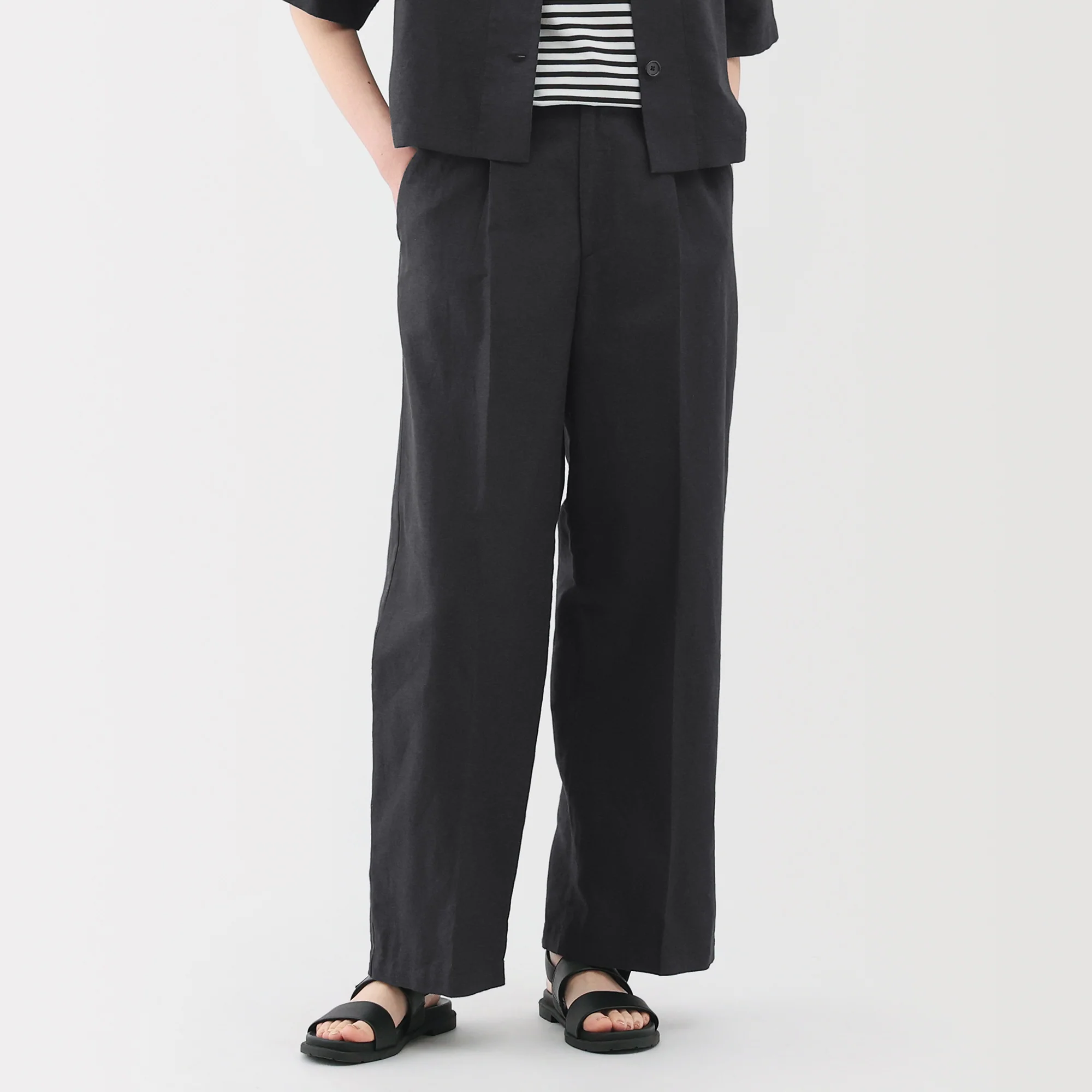Women's Hemp Blend Twill Darted Wide Pants - Image 3