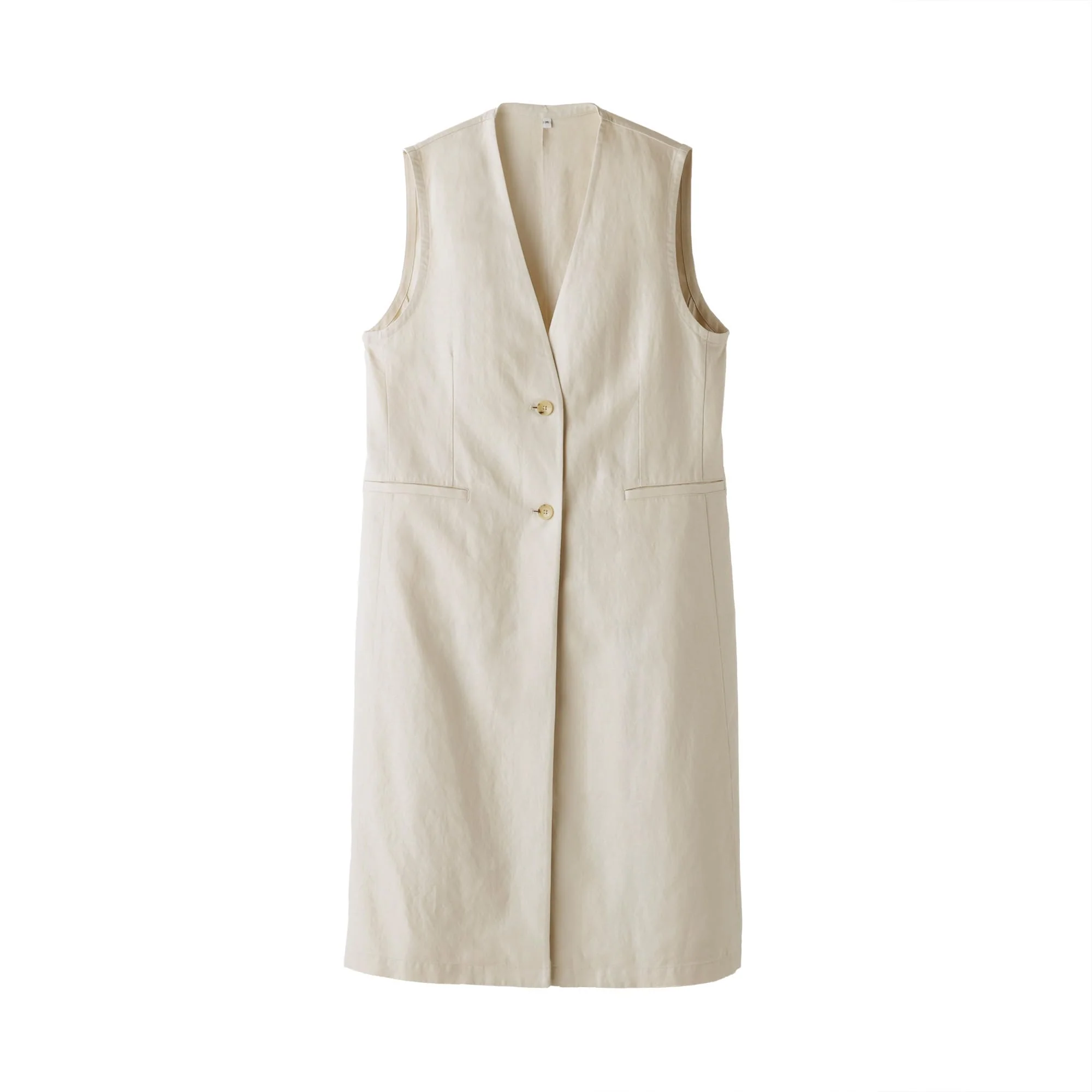Women's Hemp Blend Twill Long Gilet - Image 10